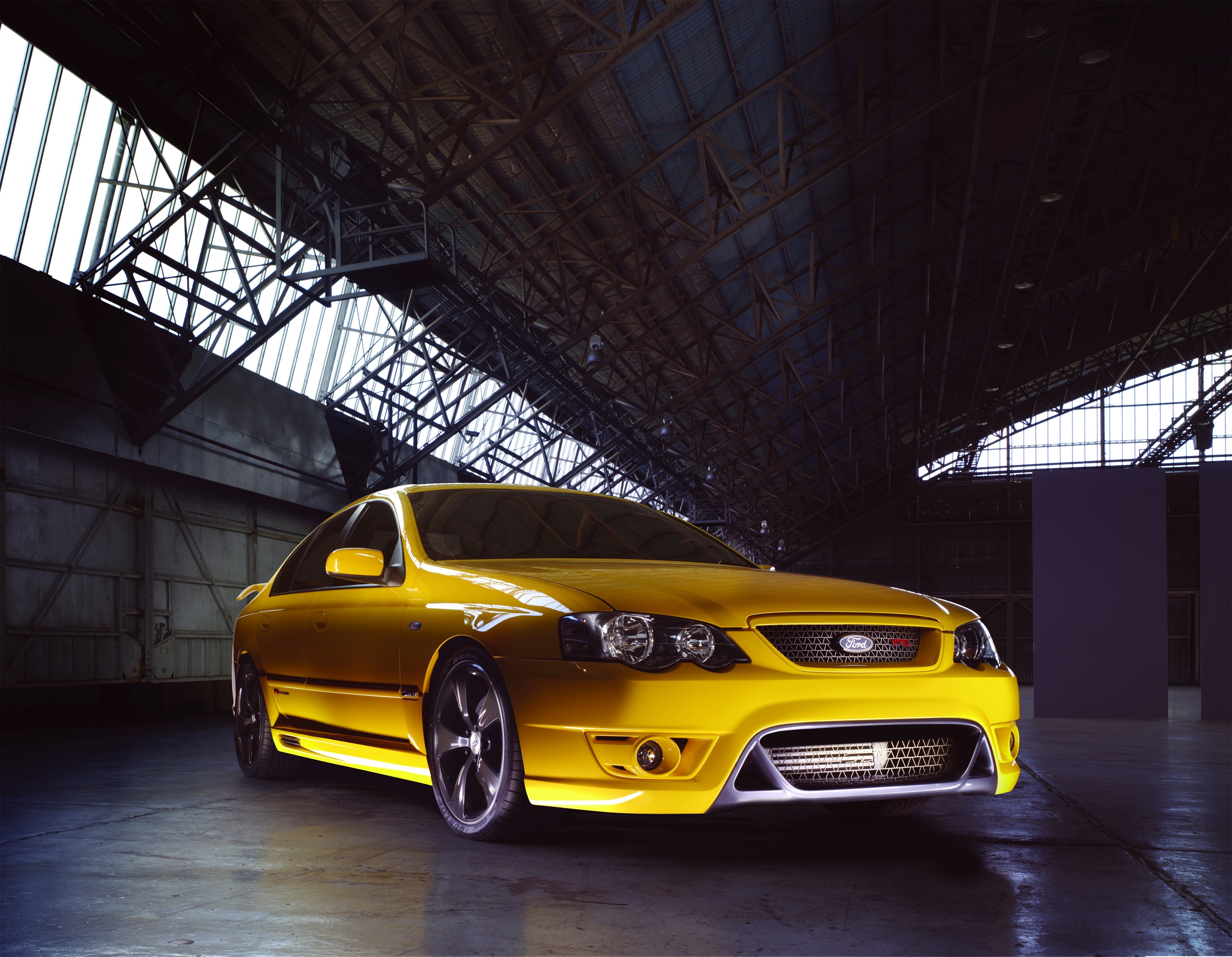 ford falcon, fpv, cars, yellow, side view, f6