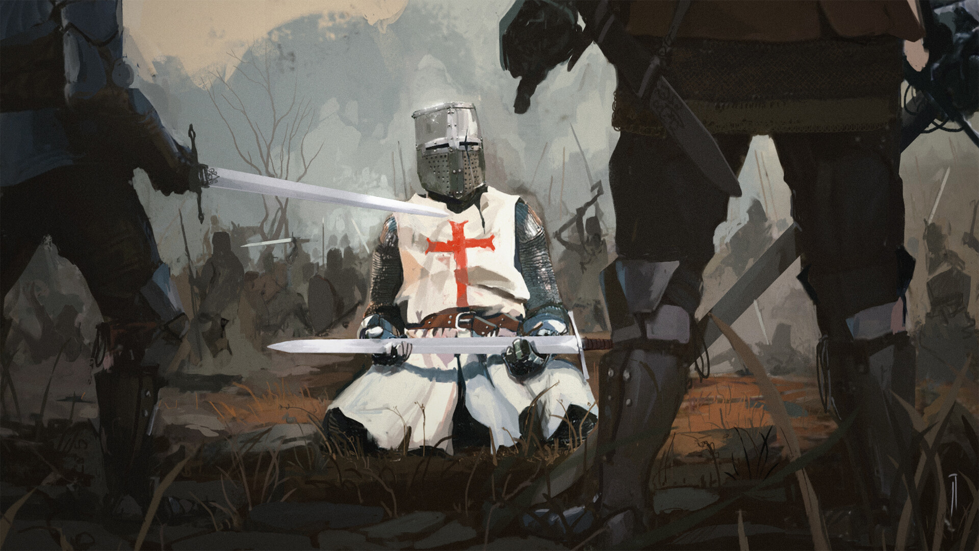 Рыцари крестоносцы битва арт