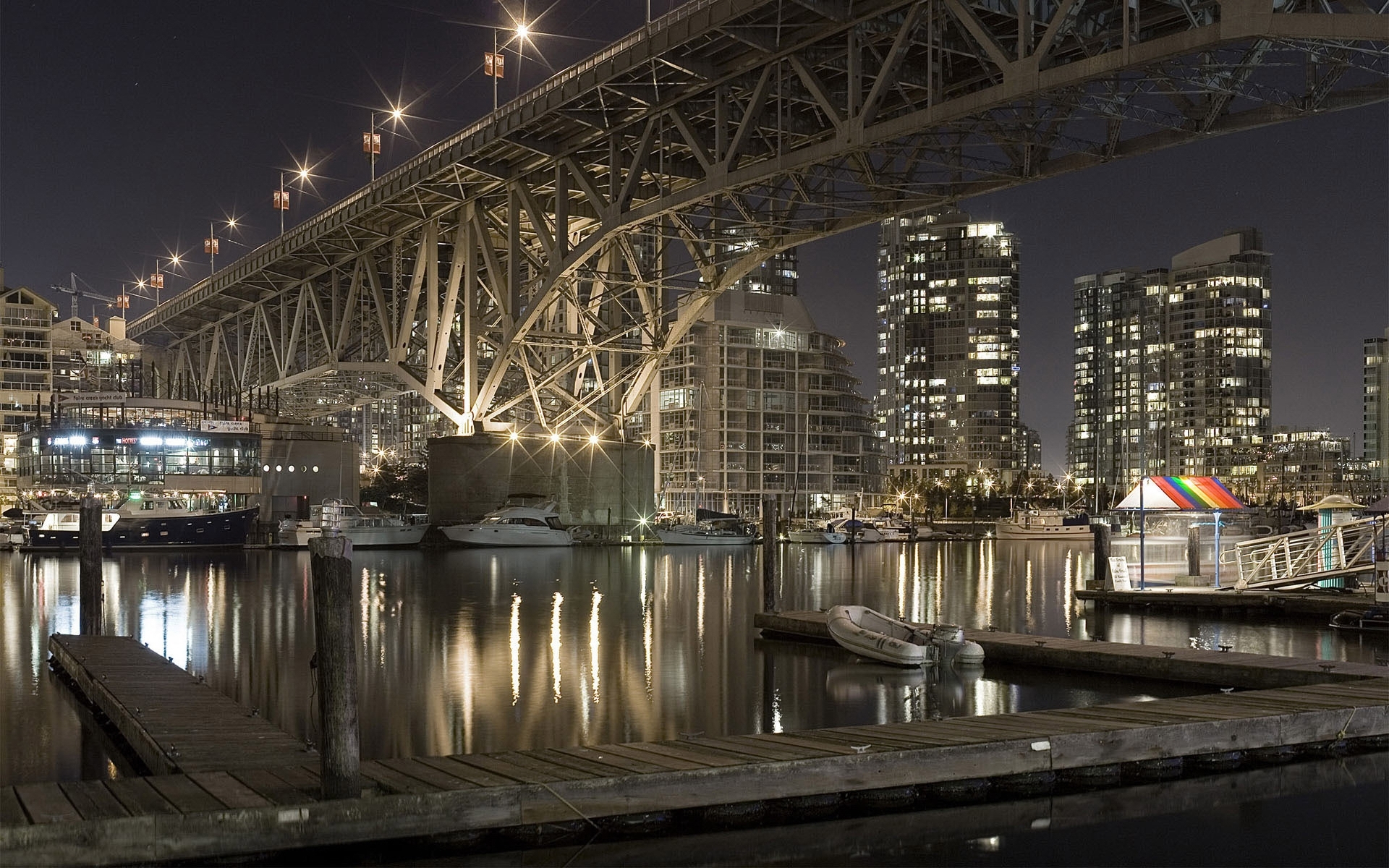 Download mobile wallpaper Landscape, Bridges, Cities, Night for free.