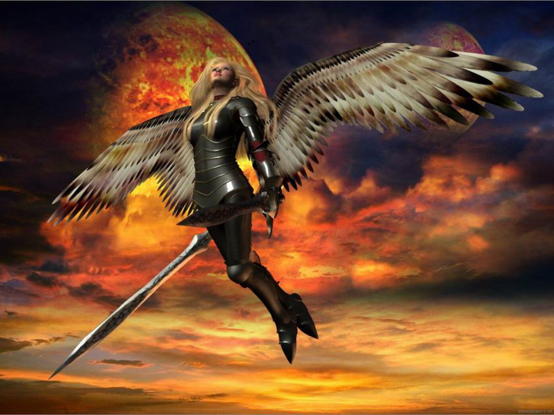 New Lock Screen Wallpapers fantasy, angel warrior