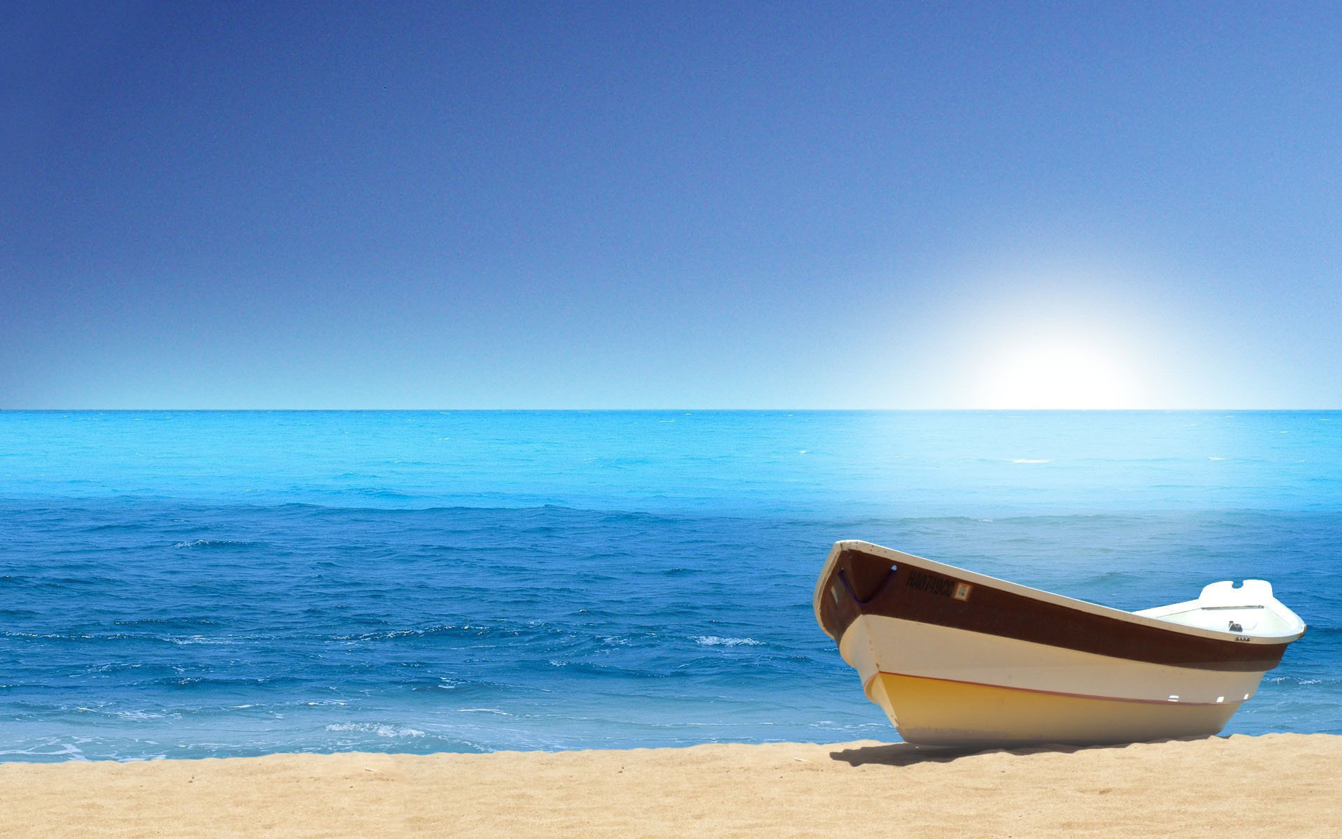 22843 скачать картинку пейзаж, лодки, море, песок, синие - обои и заставки бесплатно