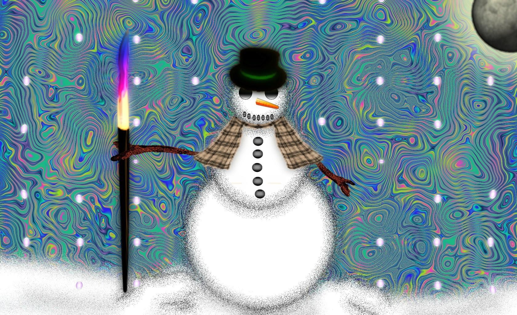 Download mobile wallpaper Holidays, Snowman, Fire, Bright, Patterns, Background for free.