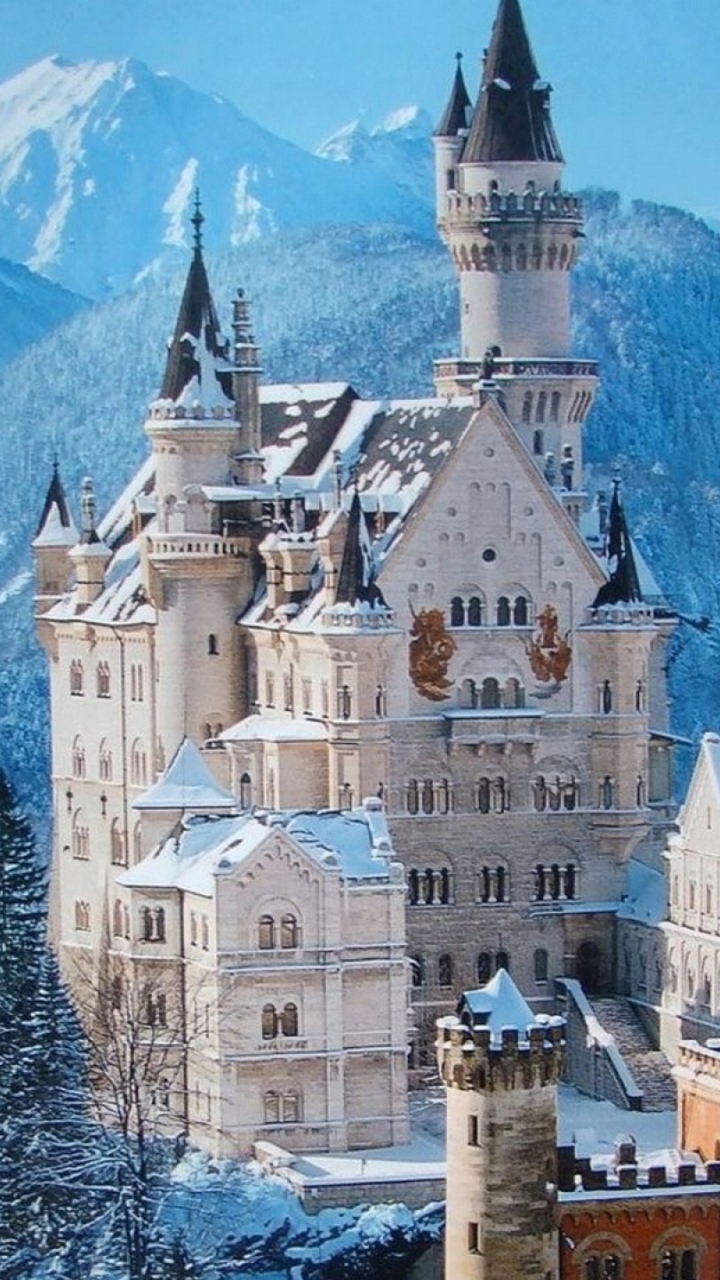 bavaria, man made, neuschwanstein castle, germany, castle, winter, castles