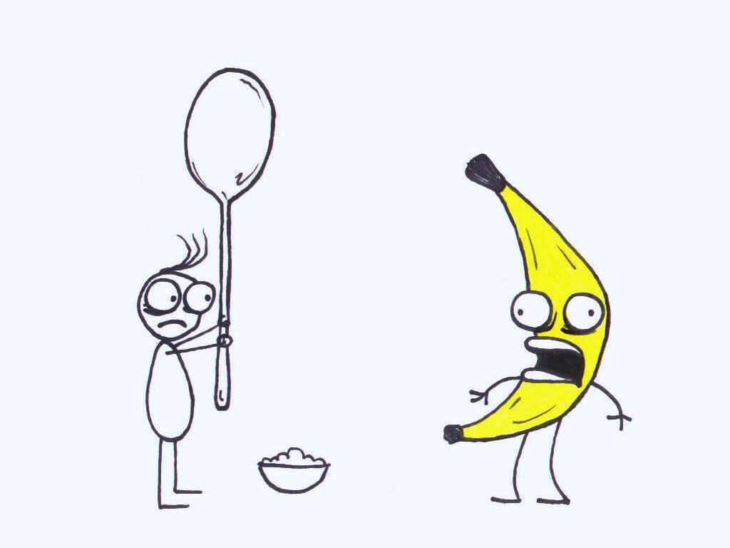 funny, humor, banana, breakfast