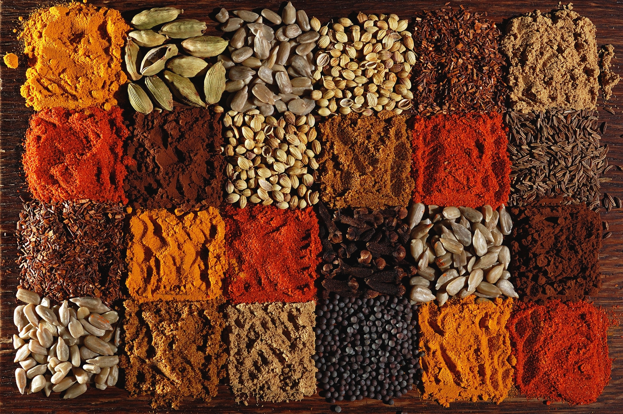 herbs and spices, spices, food, colors, square
