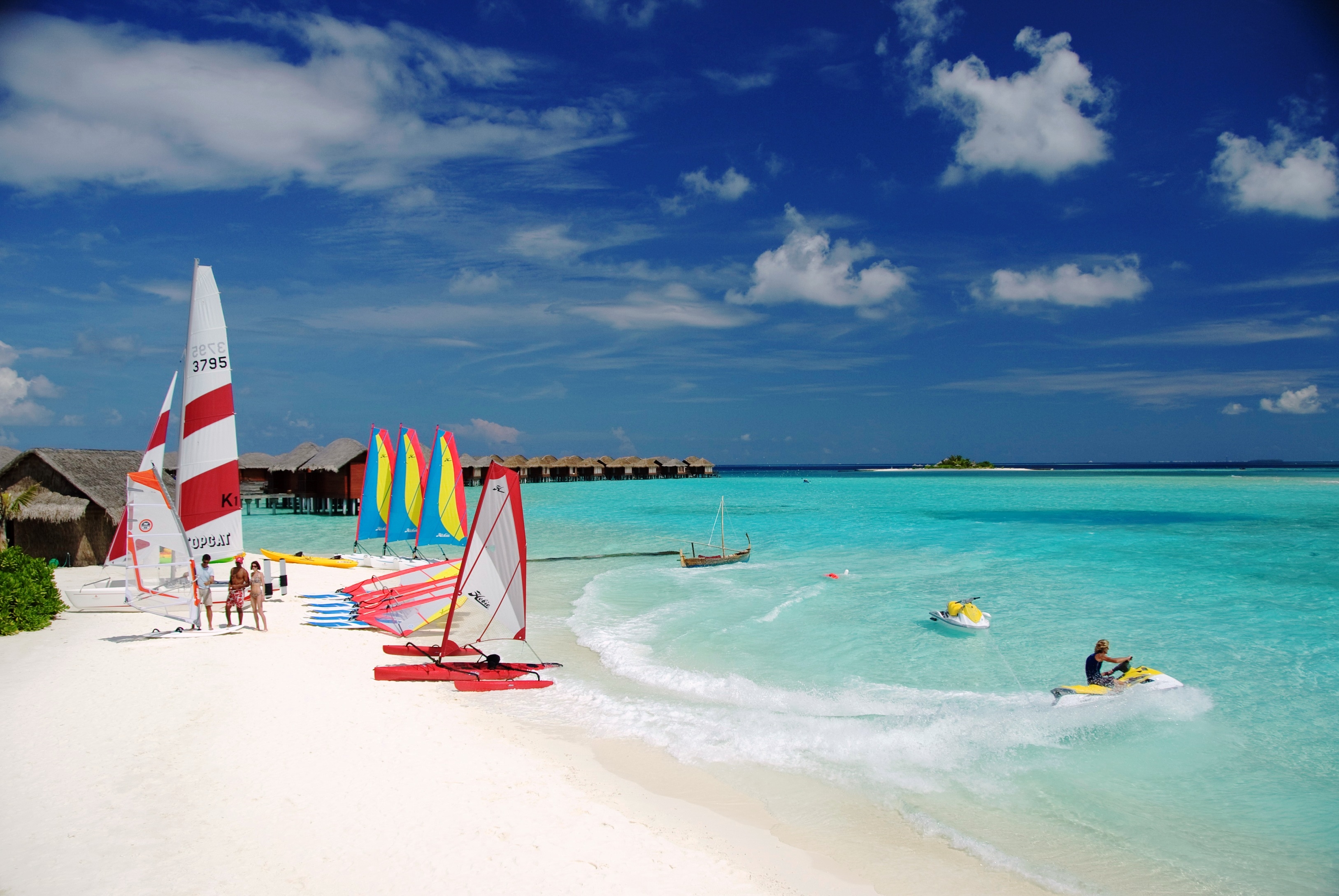 beach, tropics, nature, yachts, maldives Image for desktop