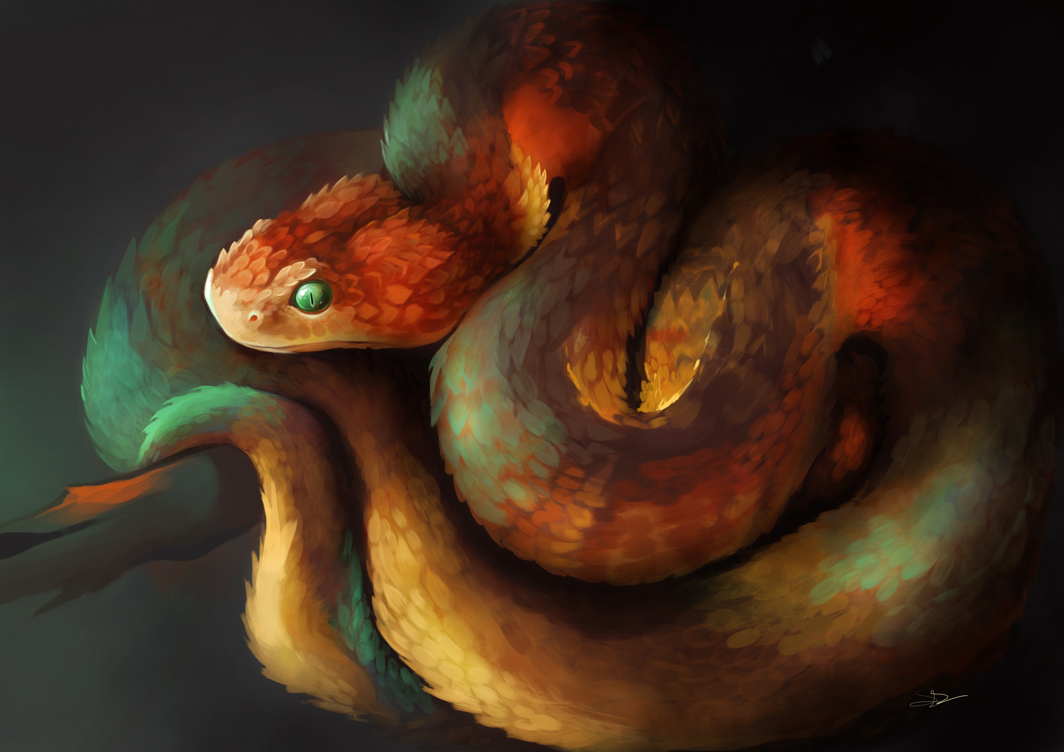 Огненная змея арт