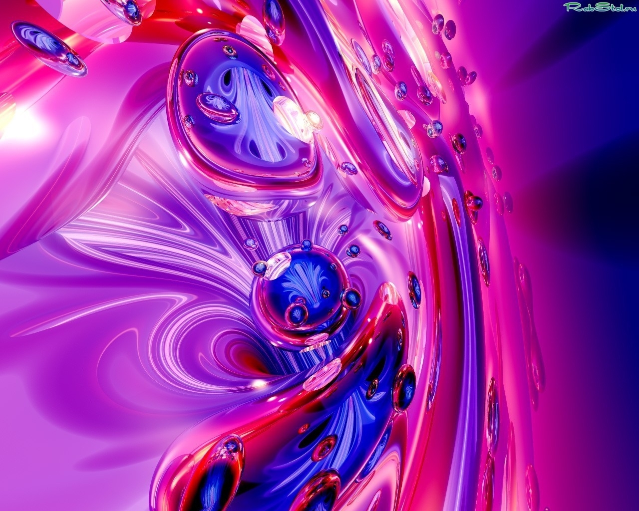 Download mobile wallpaper Violet, Bubbles, Abstract for free.
