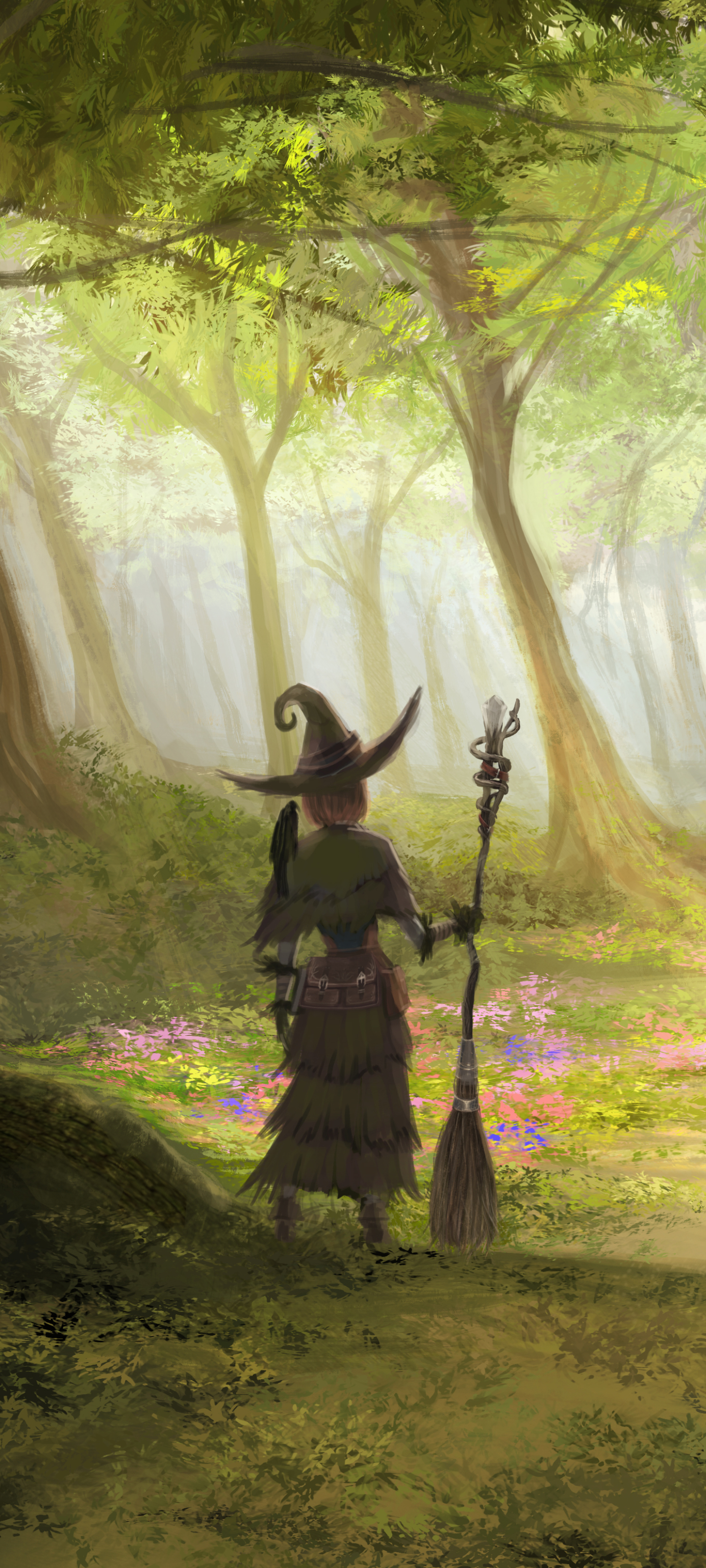 wallpapers witch, fantasy, broom, witch hat
