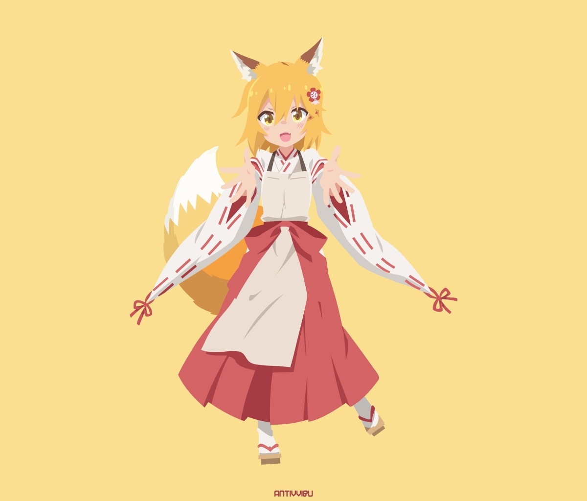 Mobile wallpaper: Anime, Blonde, Tail, Yellow Eyes, Minimalist, Animal  Ears, Senko San (The Helpful Fox Senko San), The Helpful Fox Senko San,  1362836 download the picture for free.