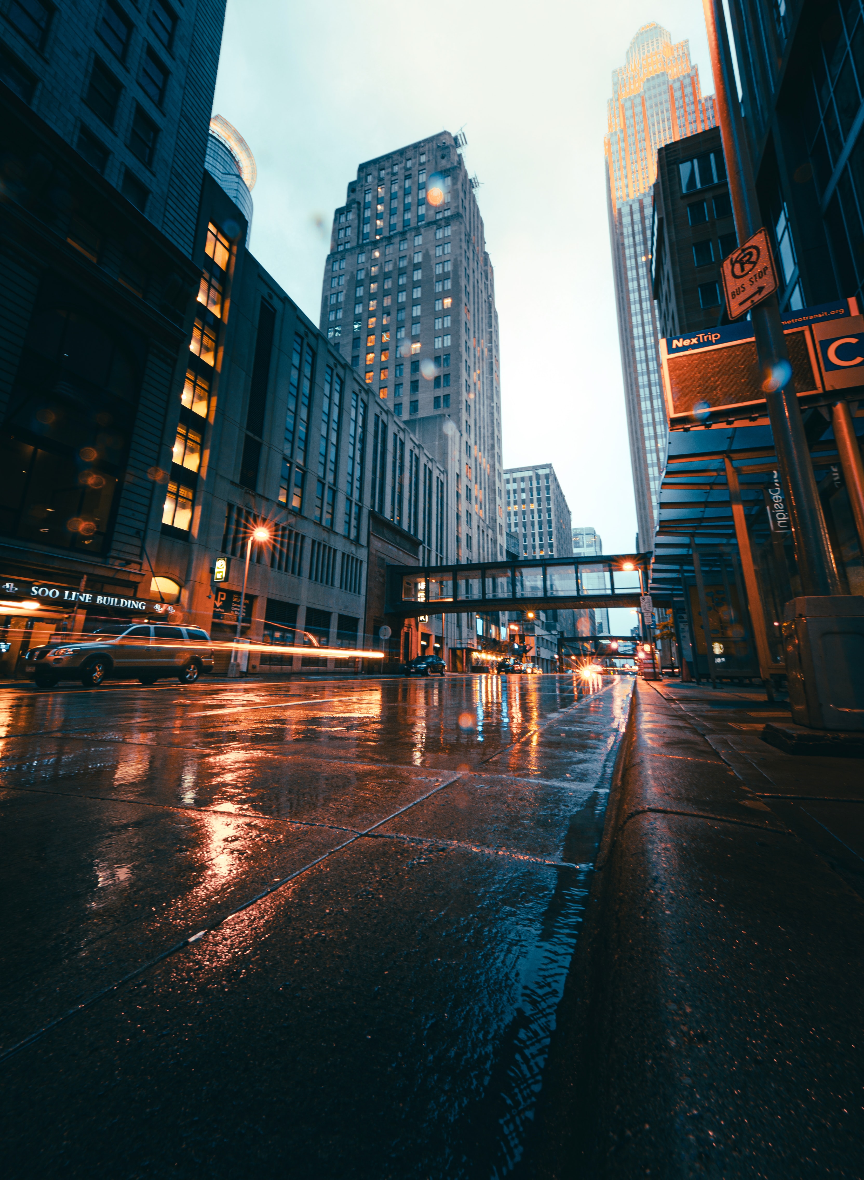 android rain, cities, city, building, road, skyscrapers