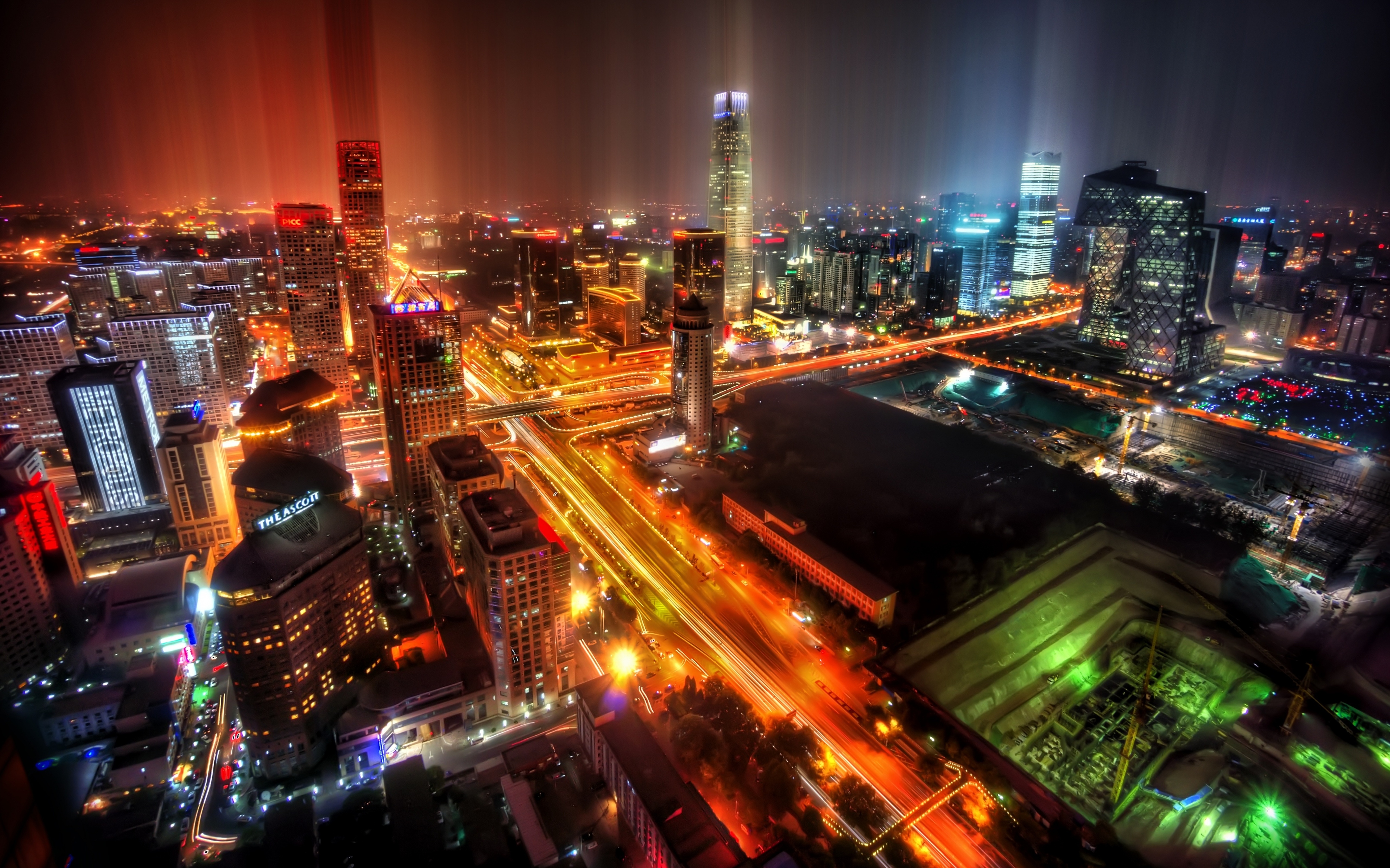 night, man made, beijing, building, china, city, light, time lapse, cities