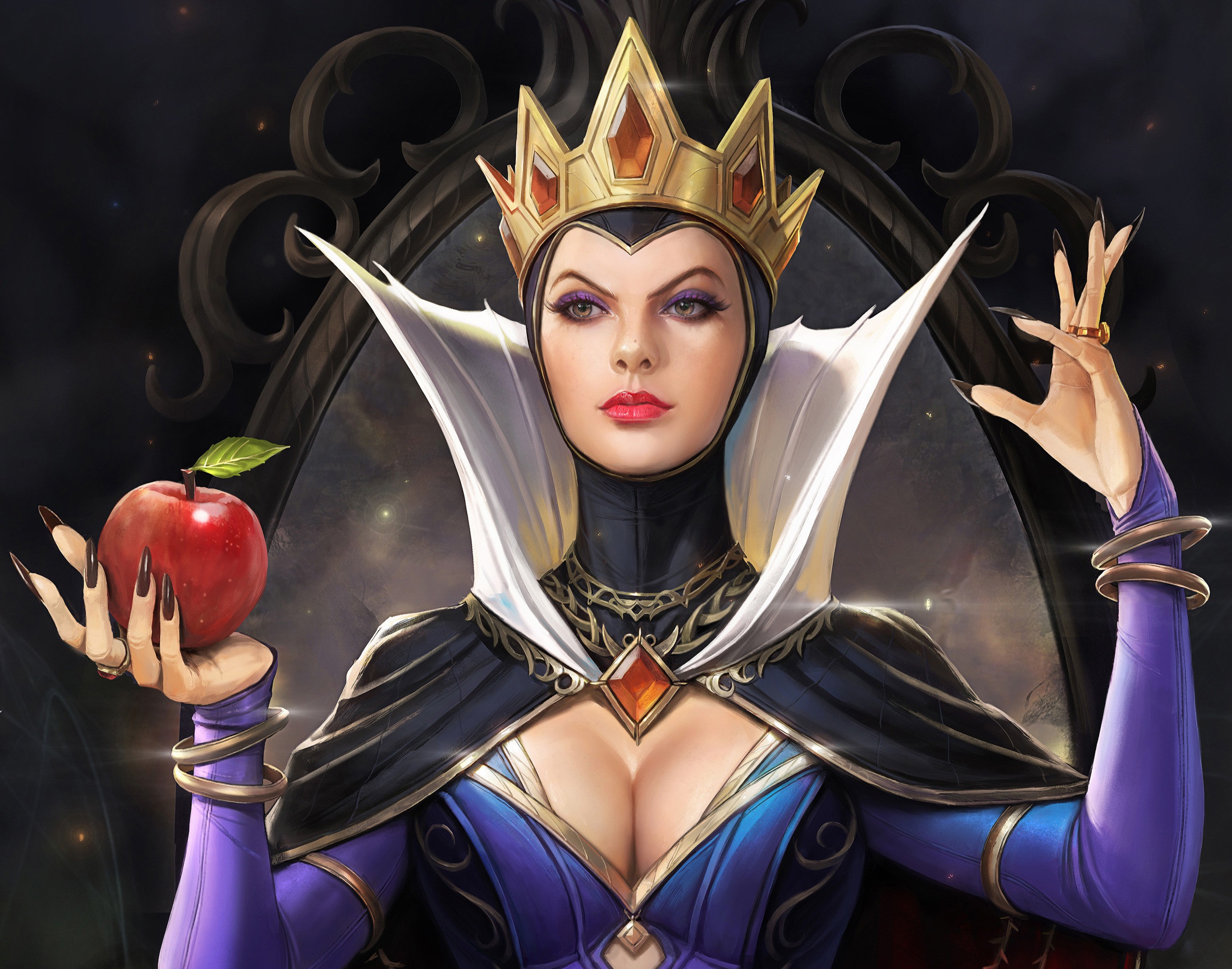 evil queen (snow white and the seven dwarfs), movie, snow white and the seven dwarfs, crown