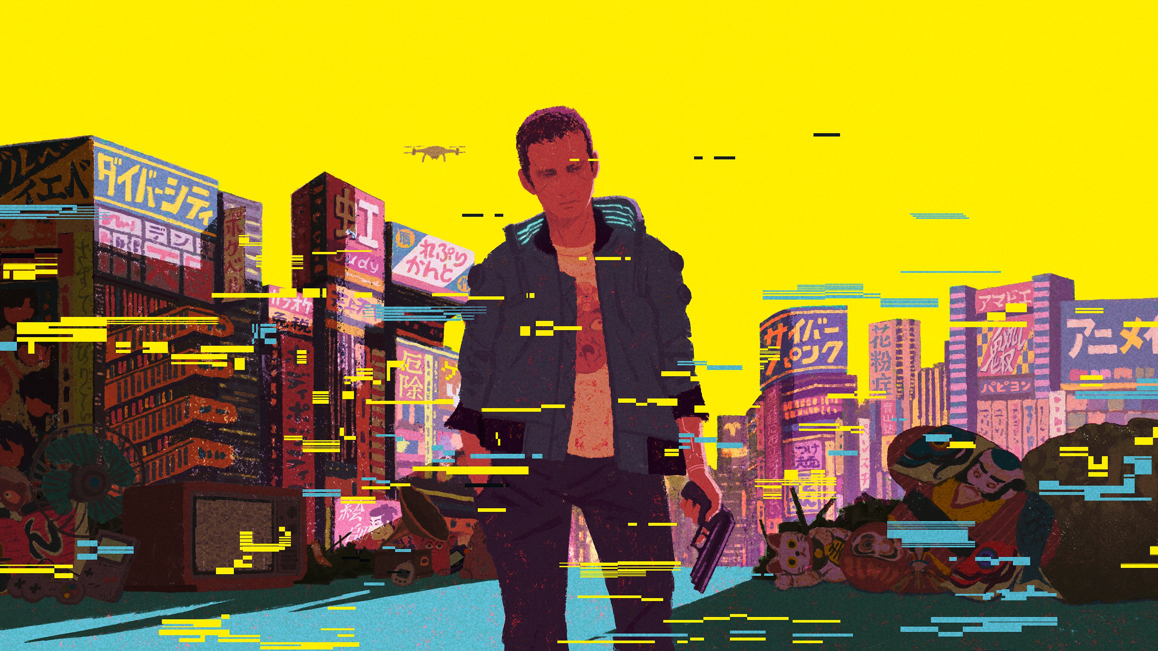 Cyberpunk wallpaper yellow фото 90