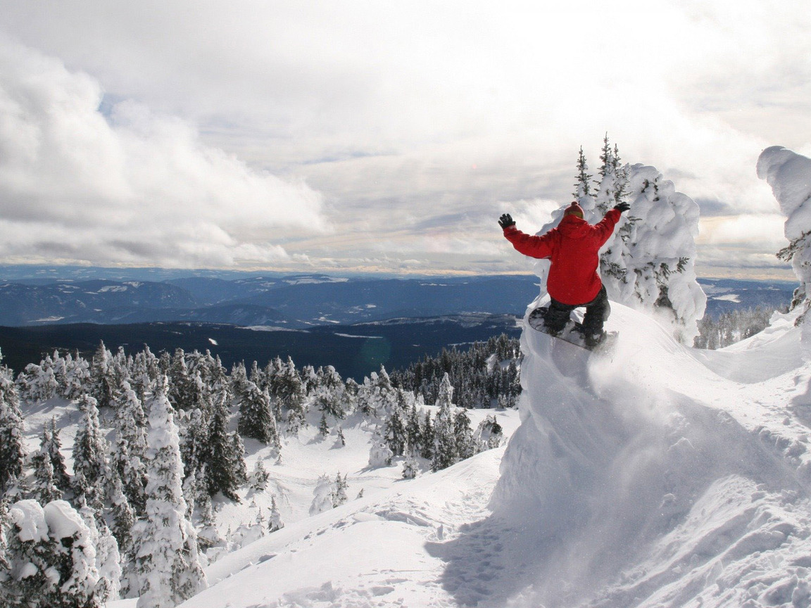 12939 Hintergrundbild herunterladen sport, mountains, schnee, snowboarding, grau - Bildschirmschoner und Bilder kostenlos