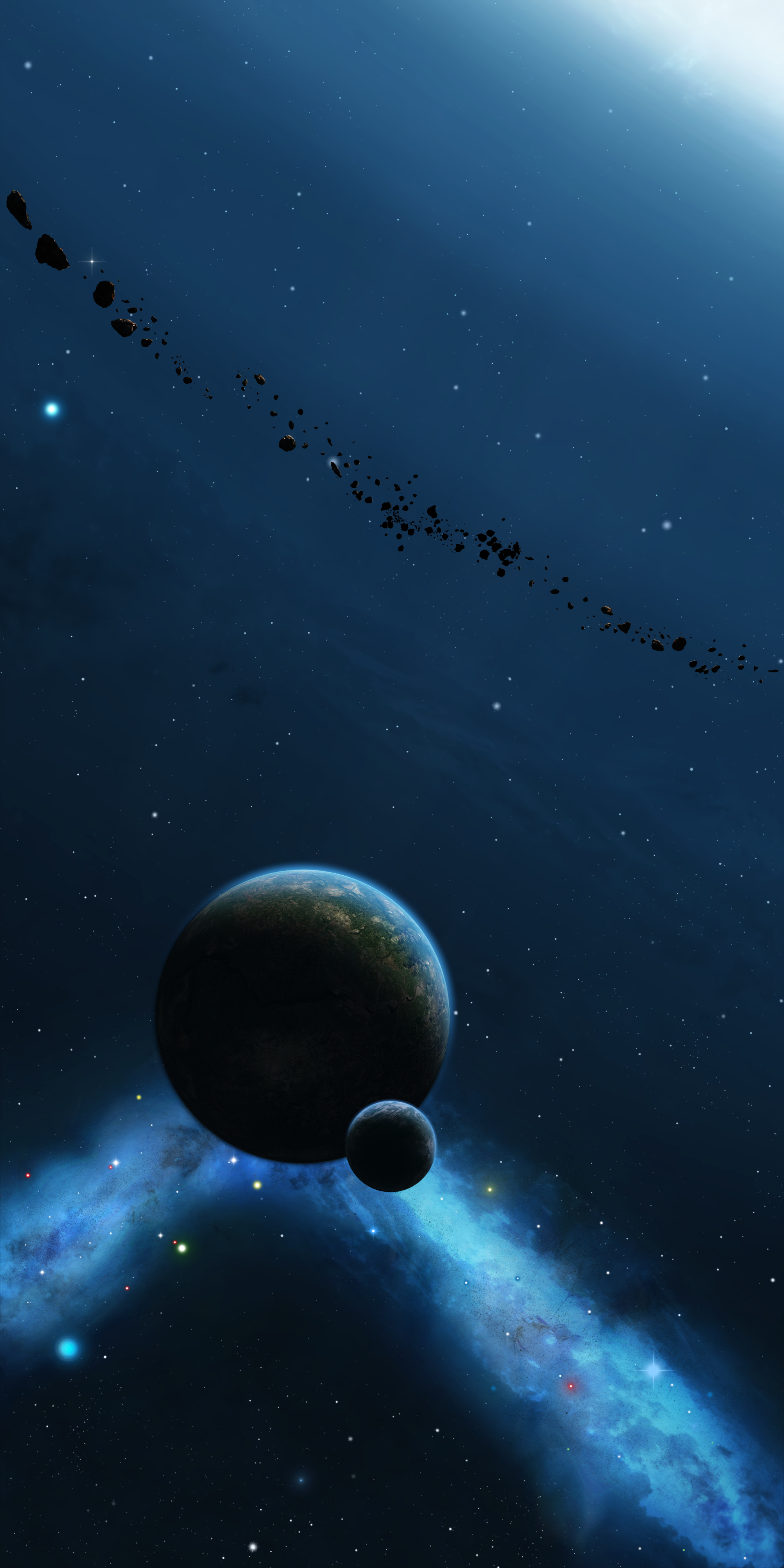 Download mobile wallpaper Planets, Nebula, Asteroids, Universe, Galaxy for free.