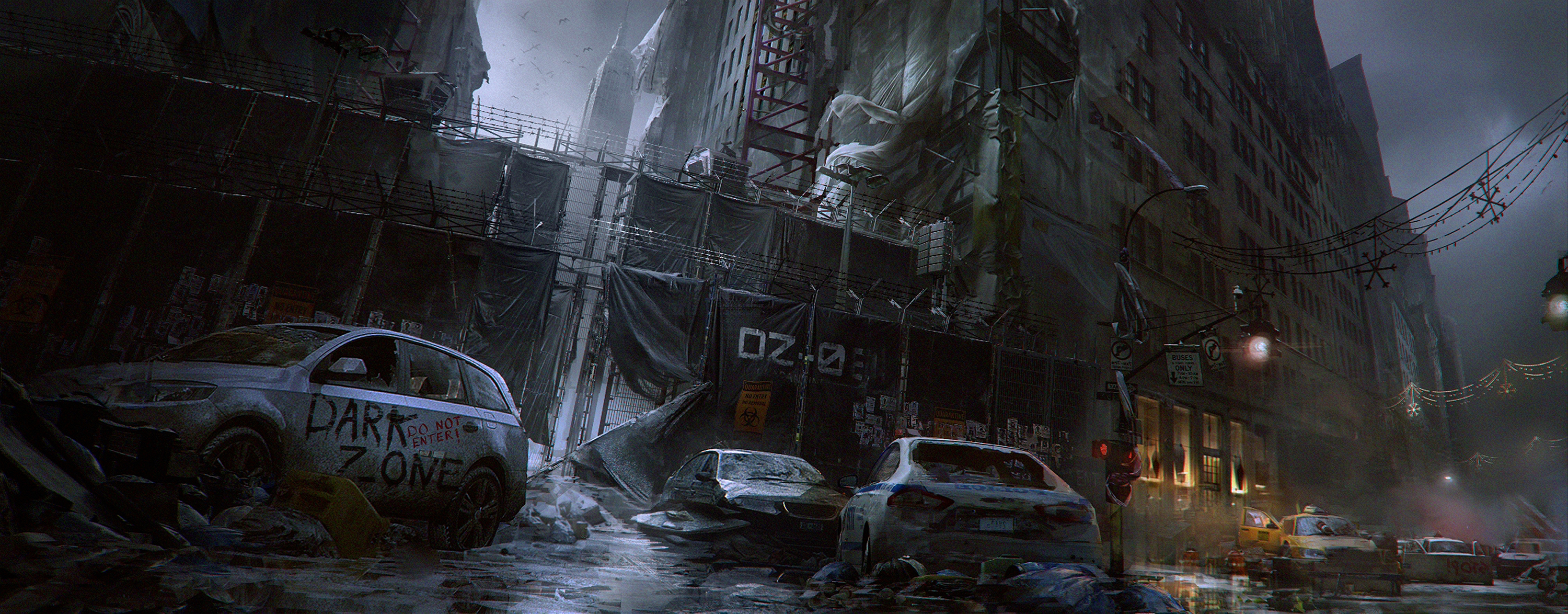video game, tom clancy's the division, apocalypse, concept art, tom clancy Panoramic Wallpaper