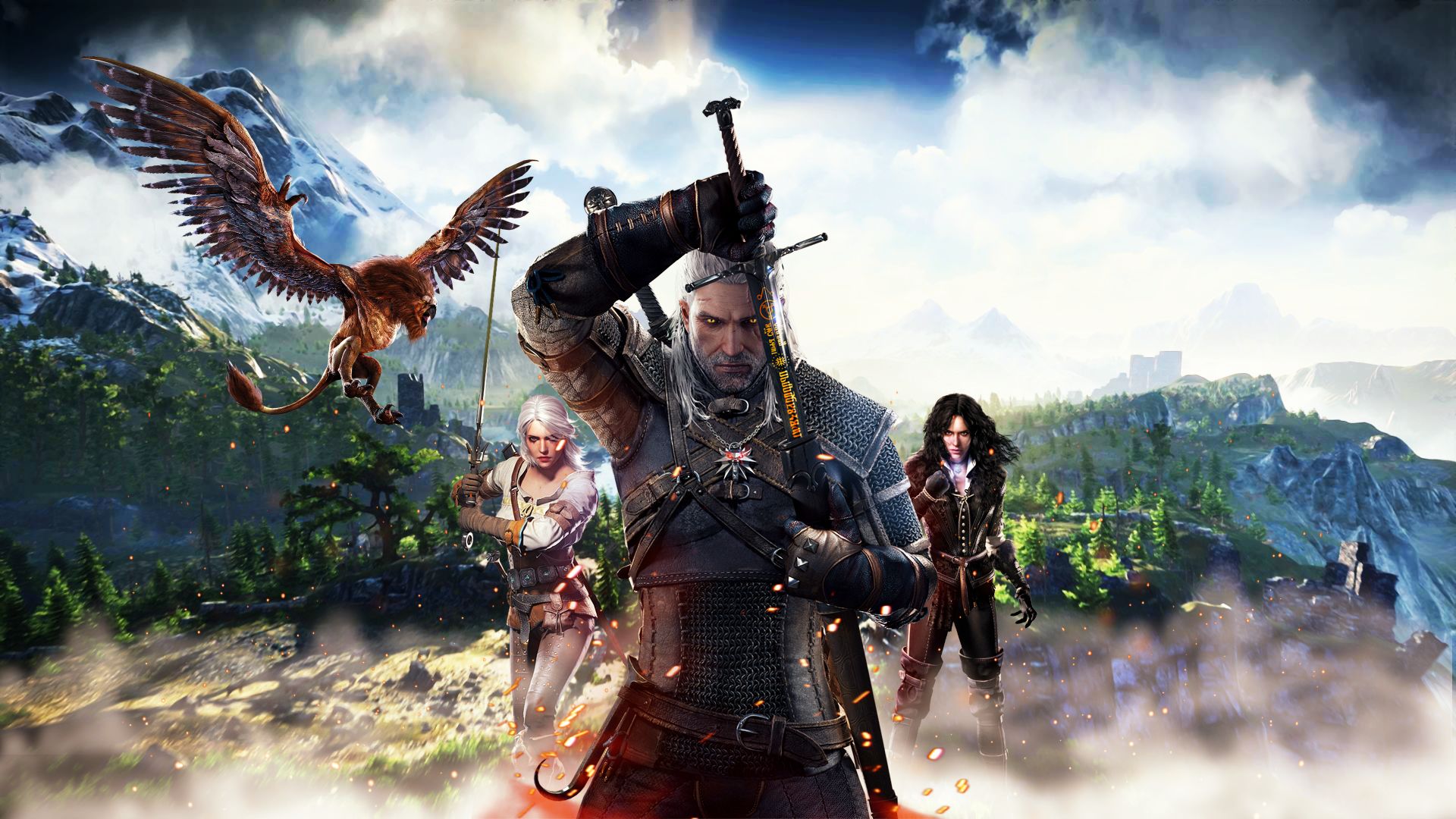 yennefer of vengerberg, the witcher, ciri (the witcher), video game, the witcher 3: wild hunt, geralt of rivia