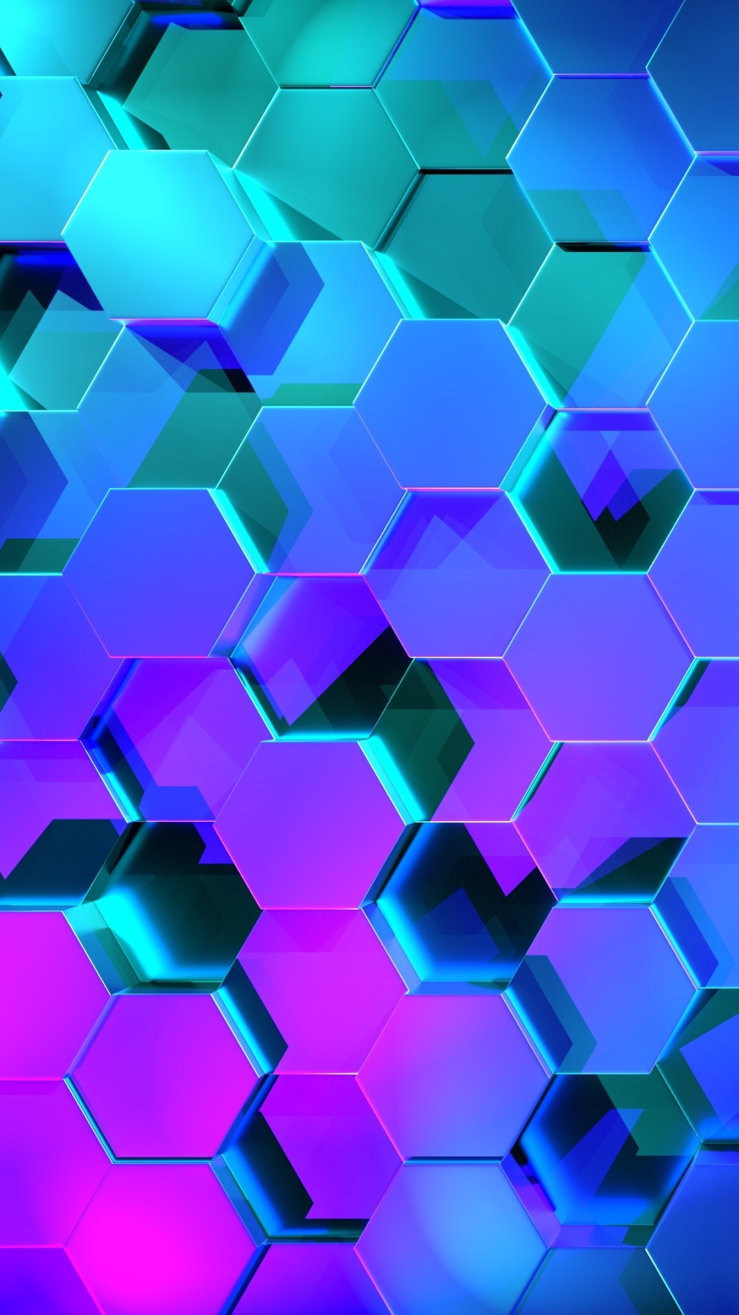 1299688 Hintergrundbild herunterladen abstrakt, hexagon, farben, blau, violett, lila, geometrie, geometrische formen - Bildschirmschoner und Bilder kostenlos