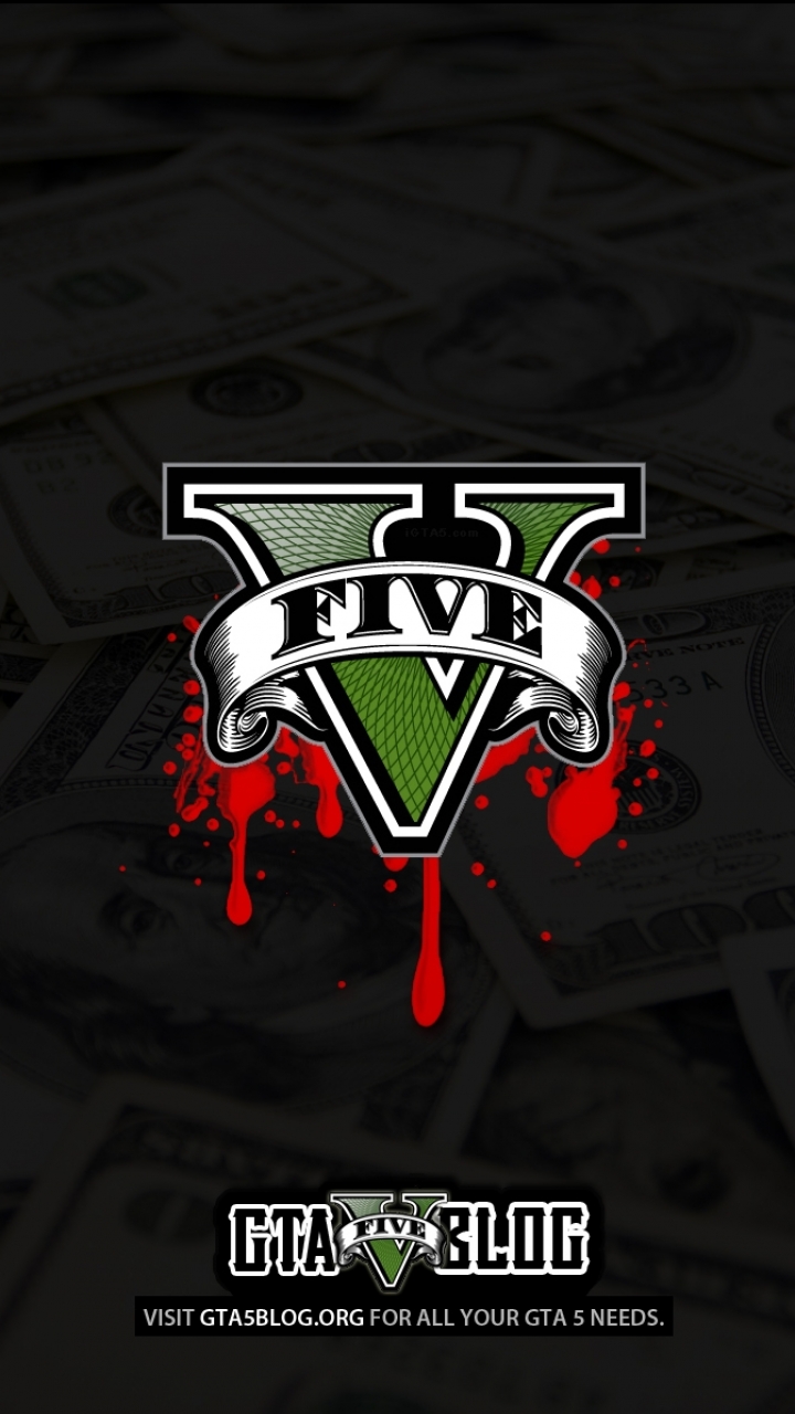 Скачать обои Логотип Grand Theft Auto V на телефон бесплатно