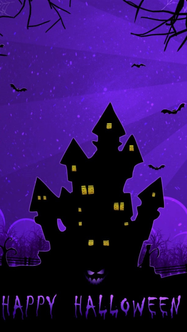 Download mobile wallpaper Halloween, Night, Moon, Holiday, Purple, Witch, Happy Halloween for free.
