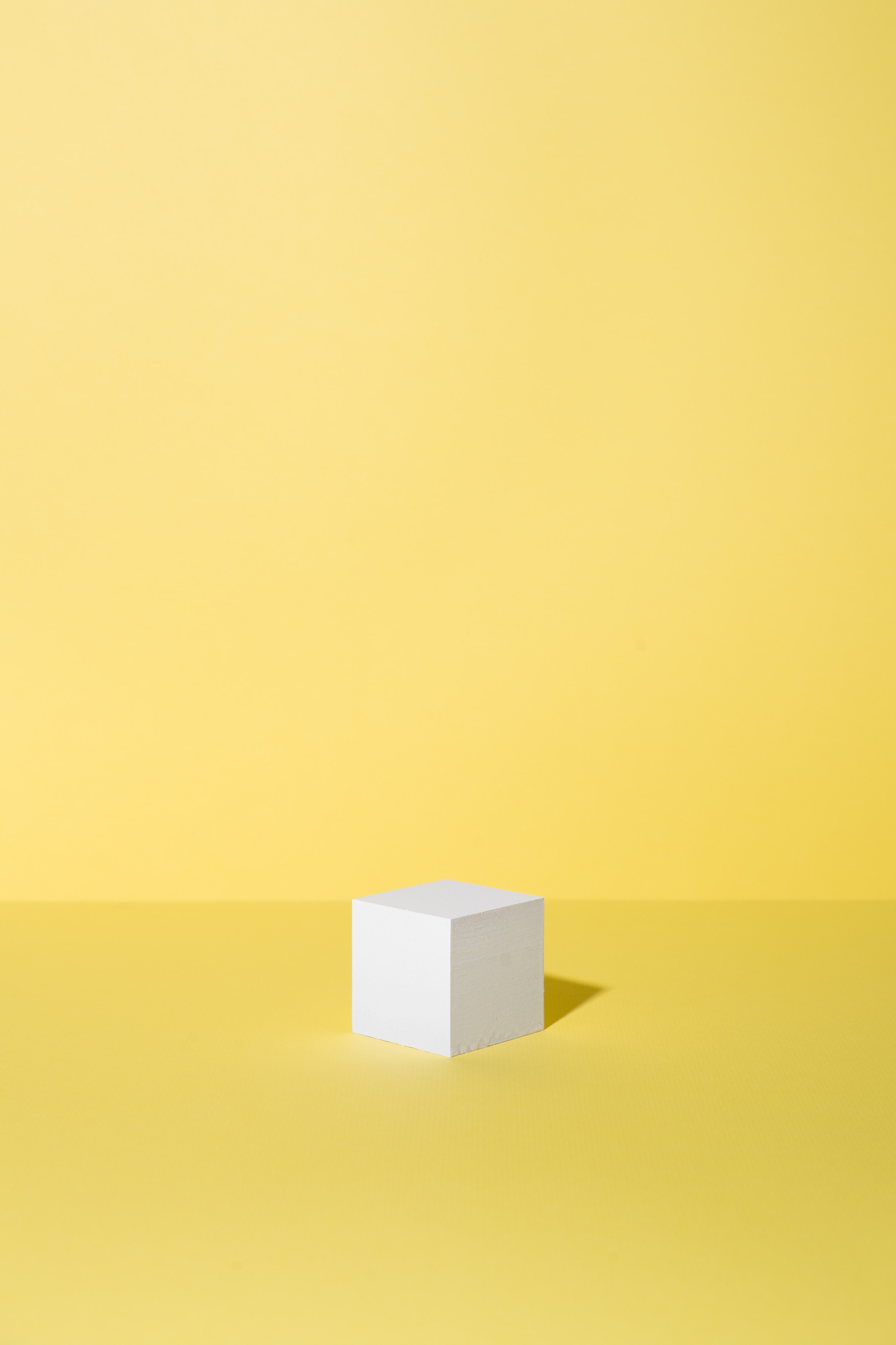 cube, minimalism, yellow, figure
