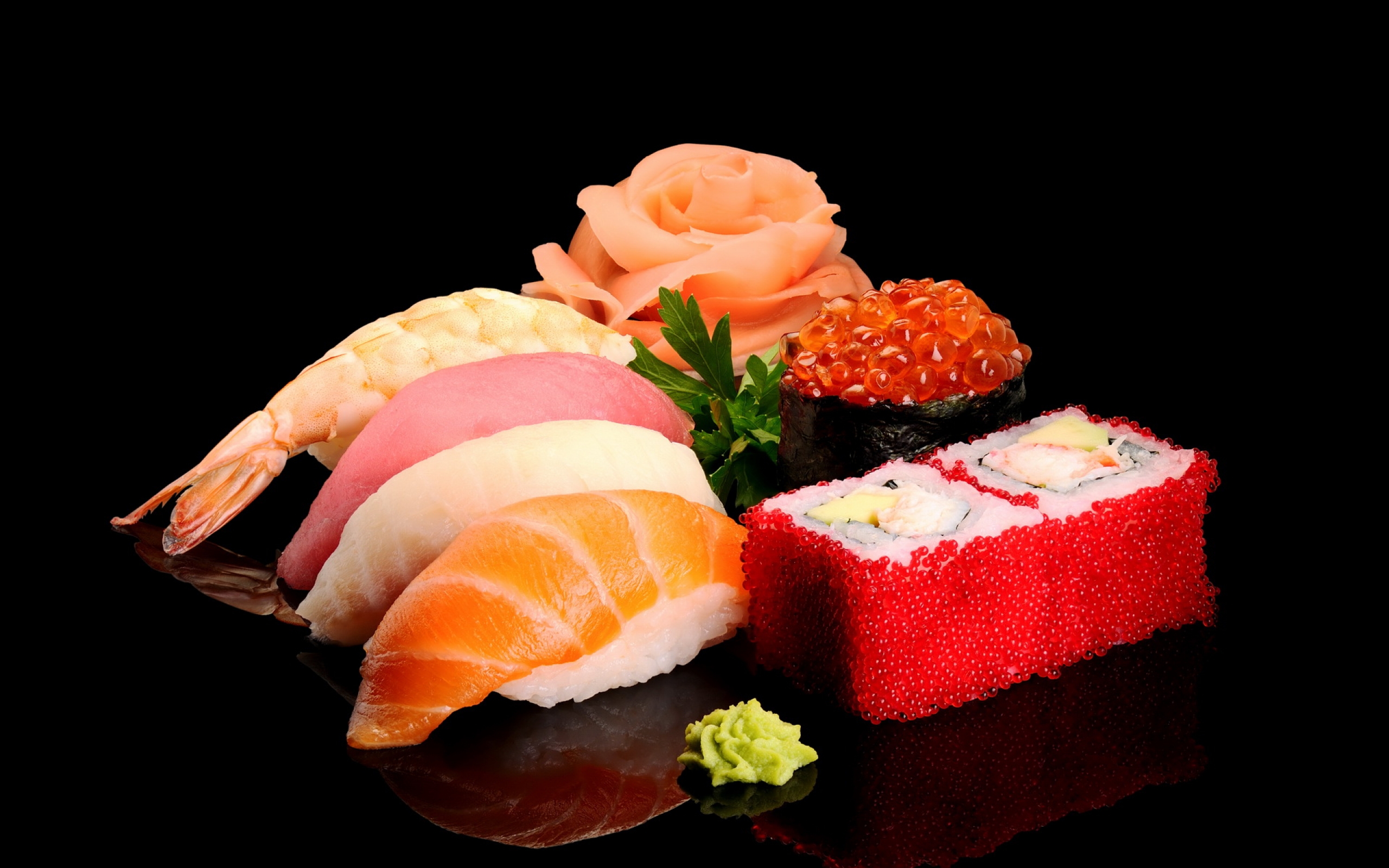 sushi, food, black HD wallpaper