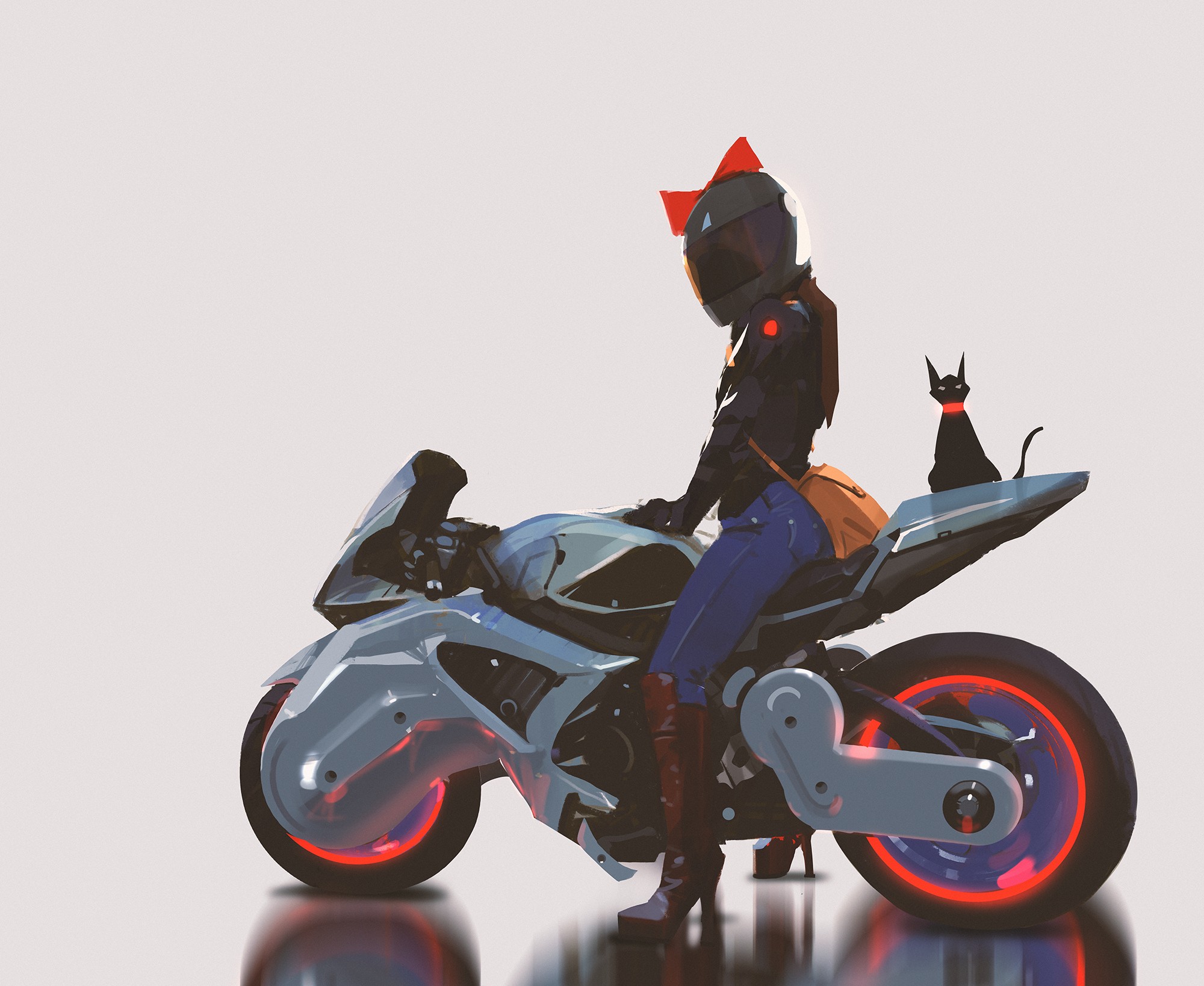 Мотоциклистка арт