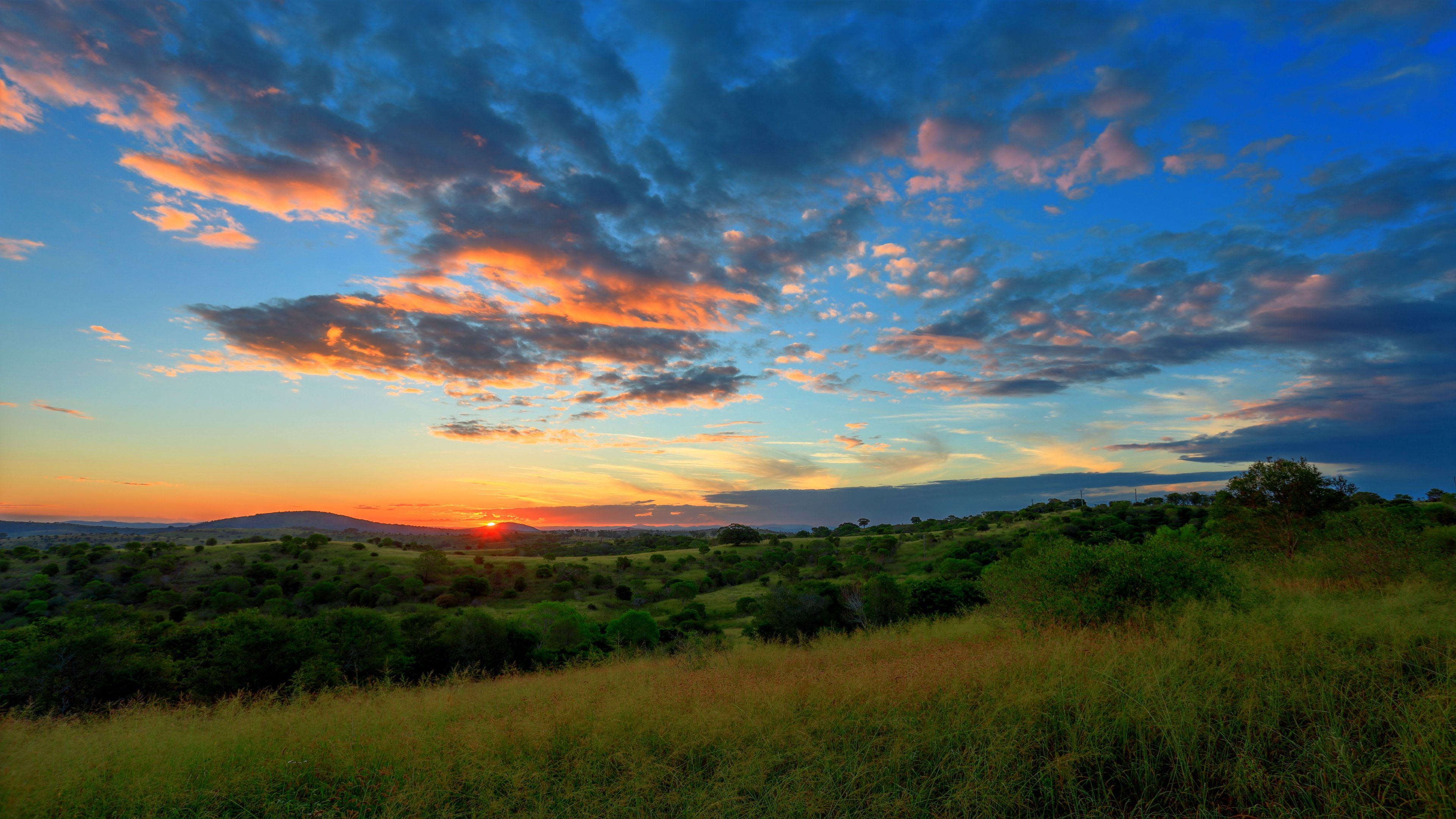 Laden Sie das Feld, Die Hügel, Hügel, Sunset, Grass, Natur-Bild kostenlos auf Ihren PC-Desktop herunter