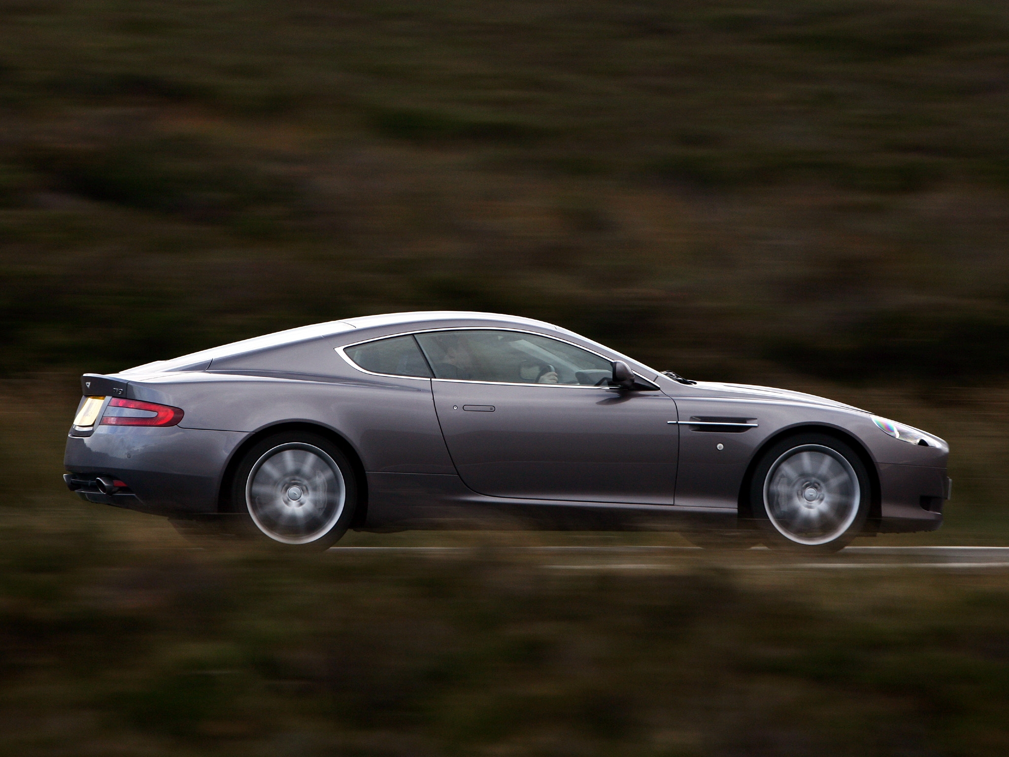 Download mobile wallpaper 2004, Db9, Side View, Style, Aston Martin, Grey, Speed, Auto, Nature, Cars for free.