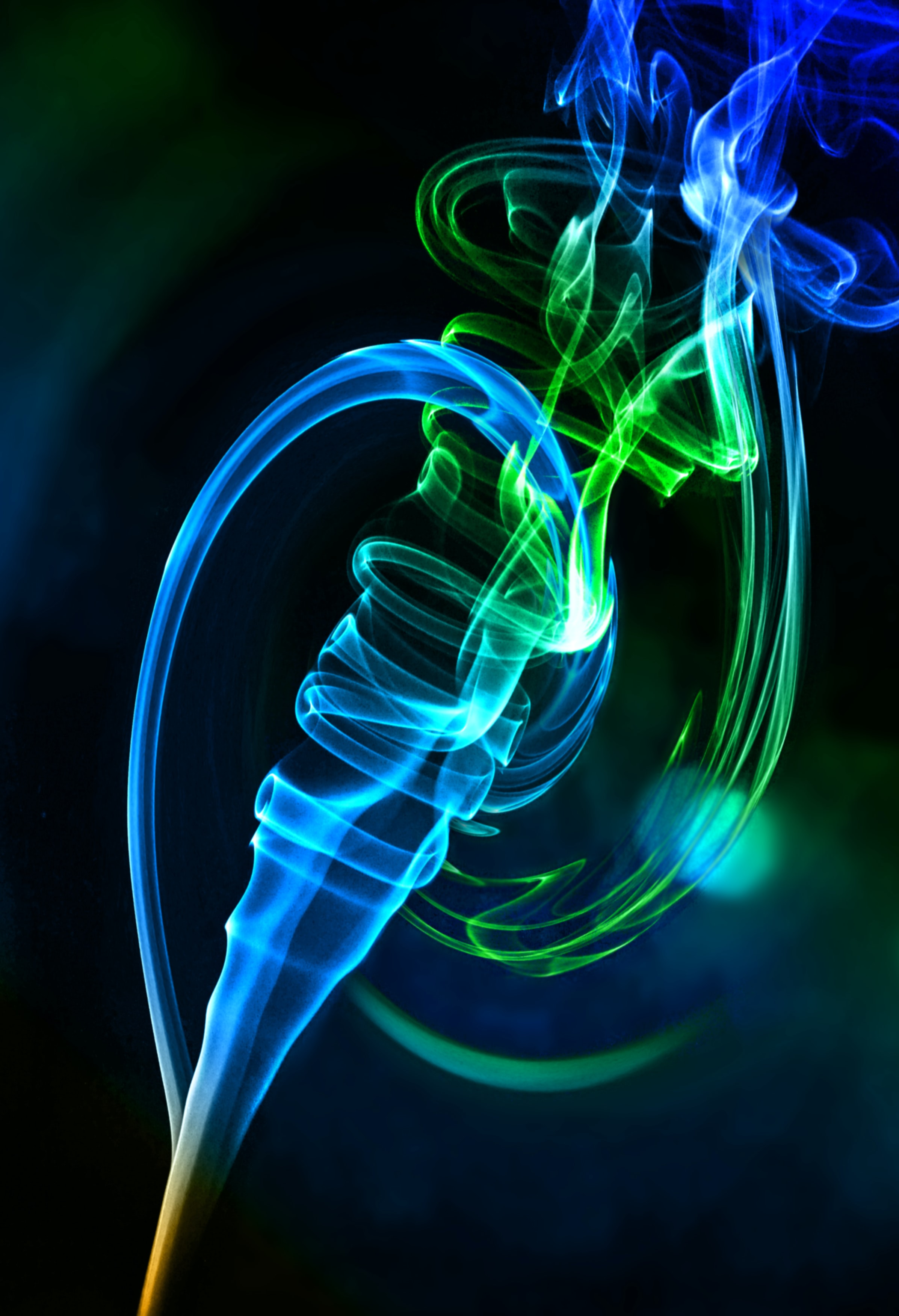 Download mobile wallpaper Winding, Sinuous, Smoke, Abstract for free.