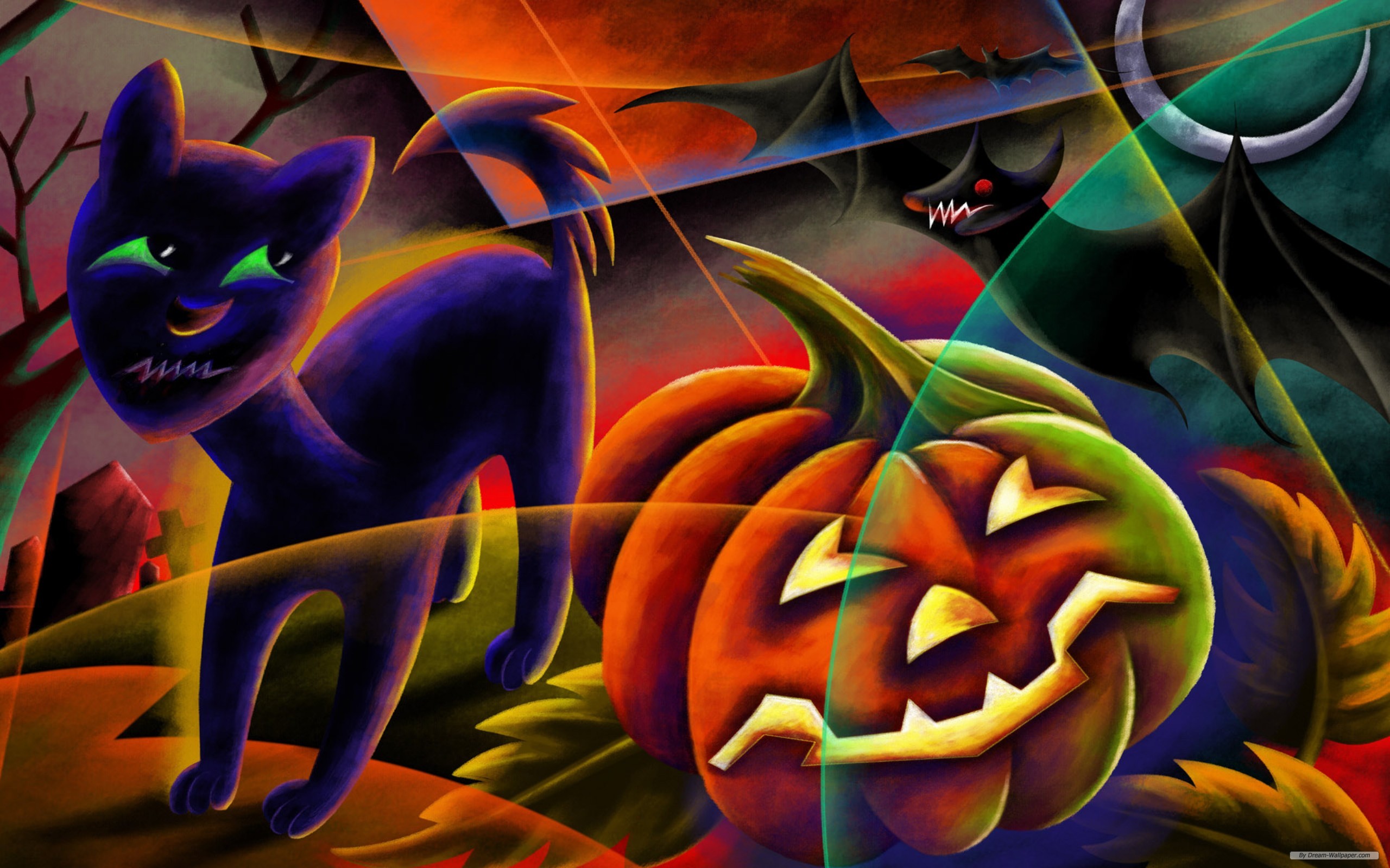 Download mobile wallpaper Weird, Halloween, Cat, Holiday for free.