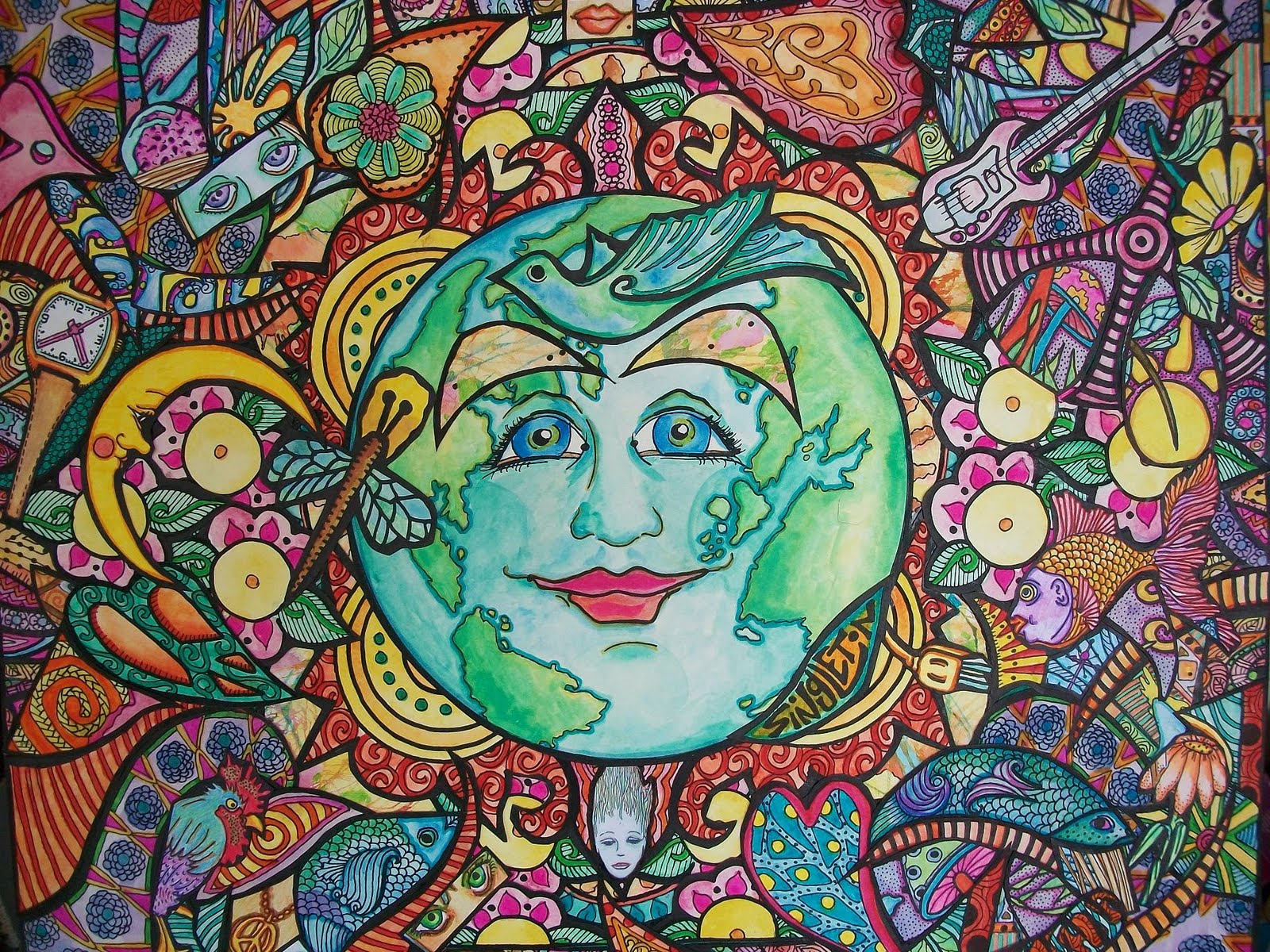 Free Trippy Hippie Background  Illustrator EPS SVG JPG PNG   Templatenet