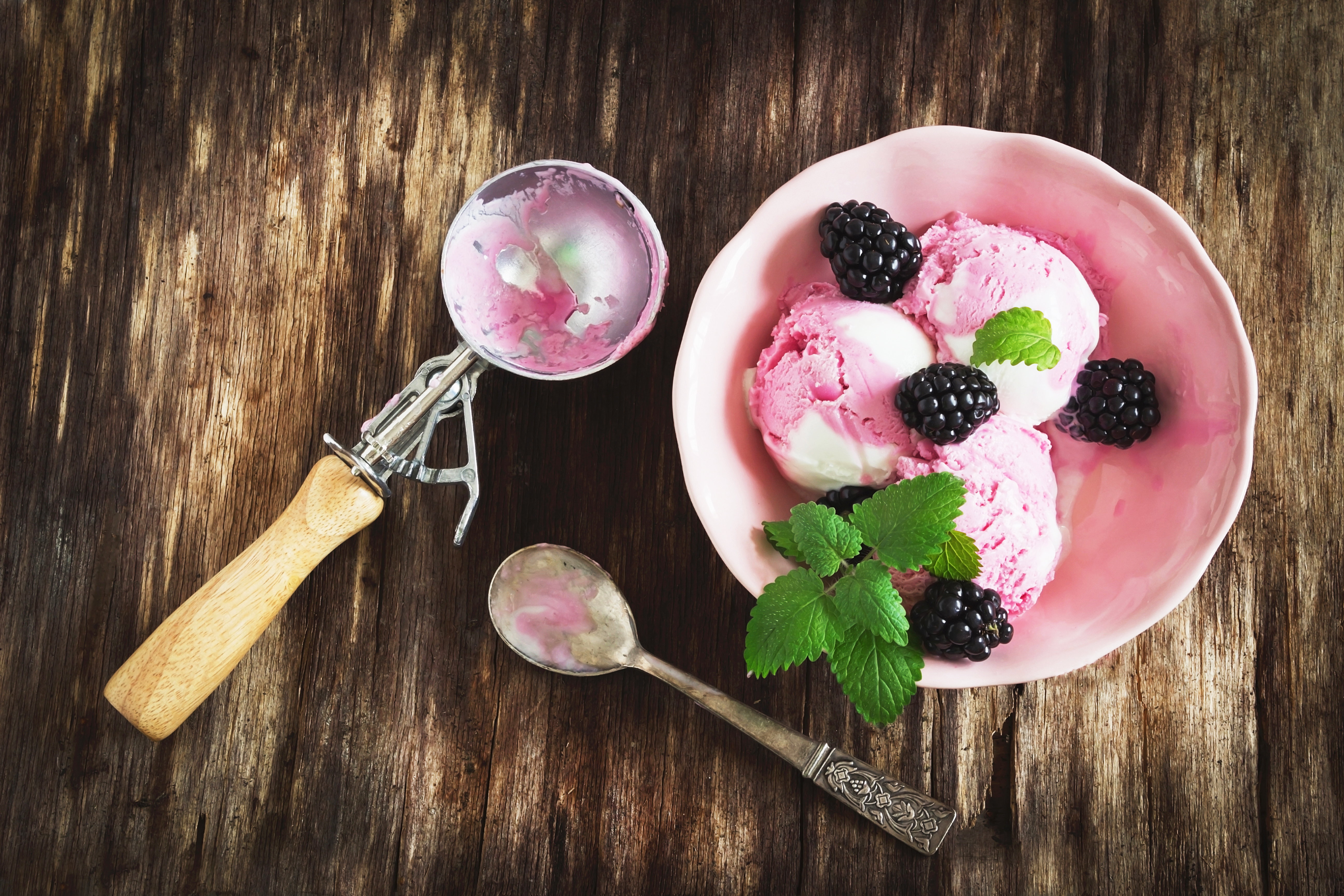 Download mobile wallpaper Food, Ice Cream, Blackberry for free.