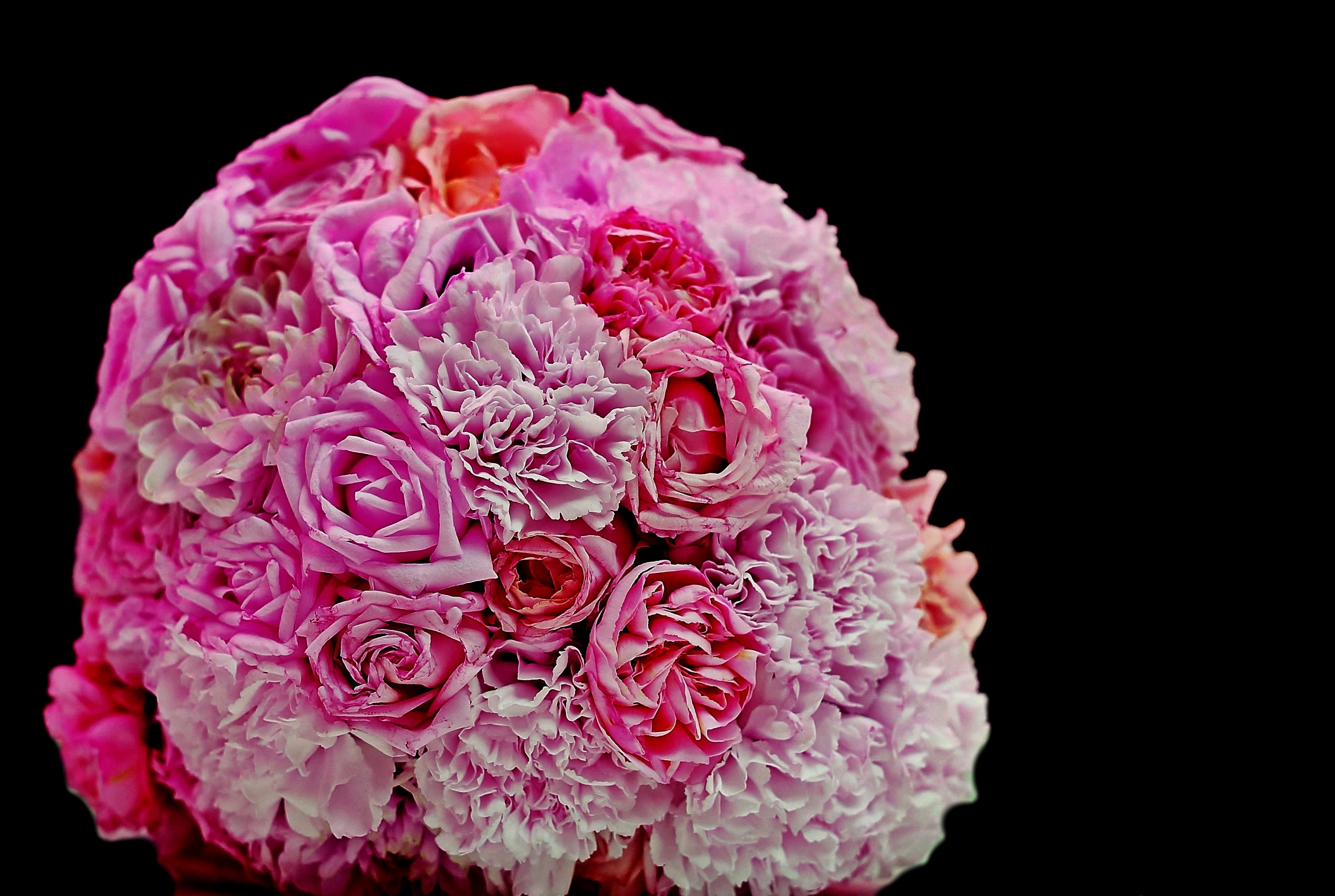 134529 Bild herunterladen blumen, roses, rosa, nelken, strauß, bouquet - Hintergrundbilder und Bildschirmschoner kostenlos