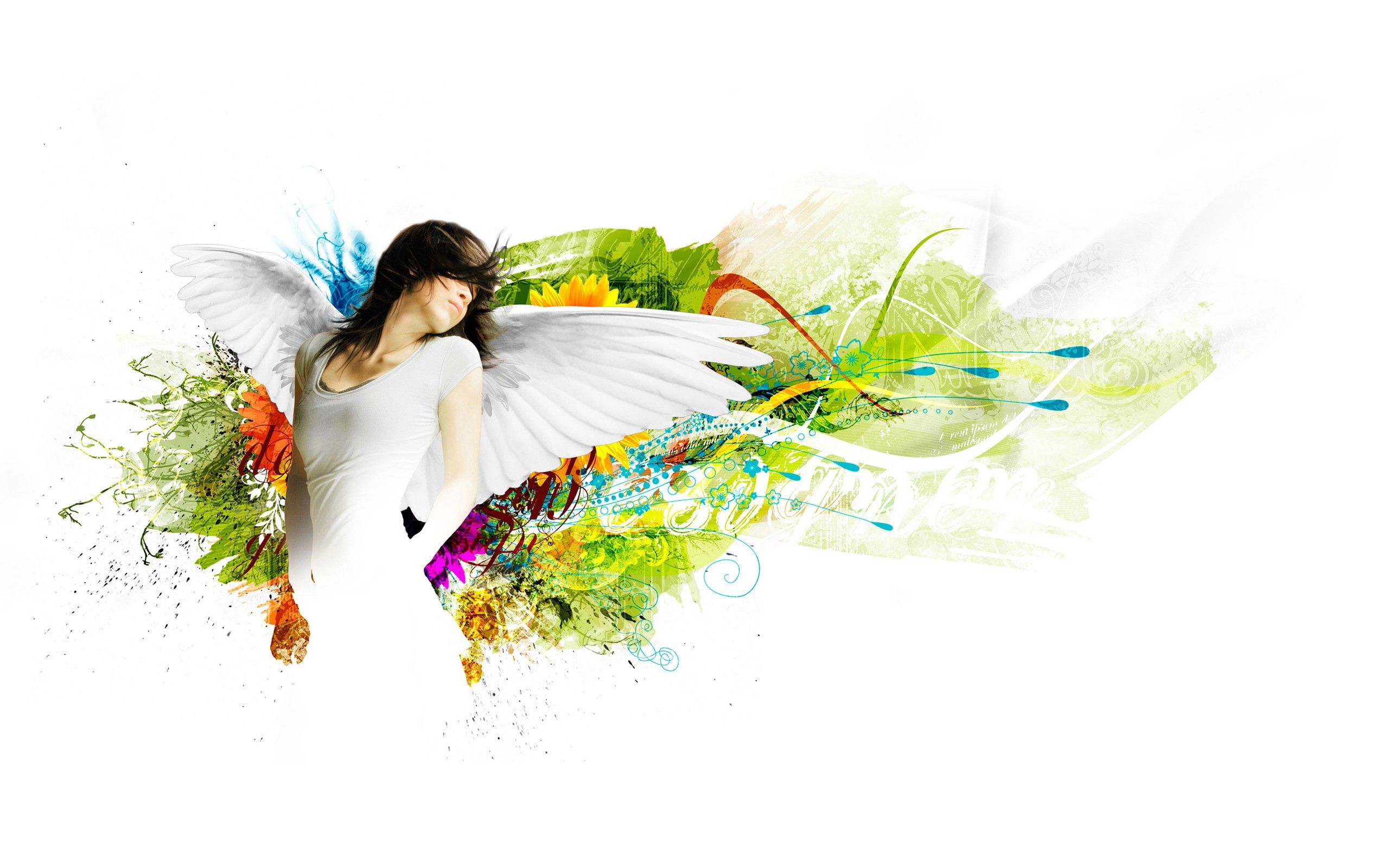Download mobile wallpaper Wings, Angel, Abstract, Girl for free.