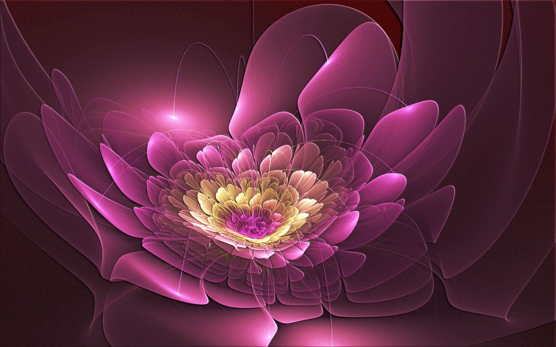 Download background fractal, abstract, pink, flower, form
