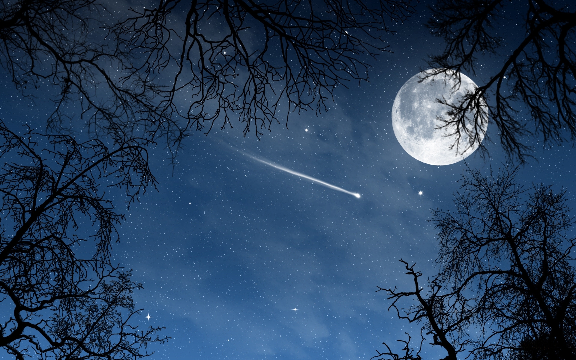 Download mobile wallpaper Landscape, Night, Moon for free.