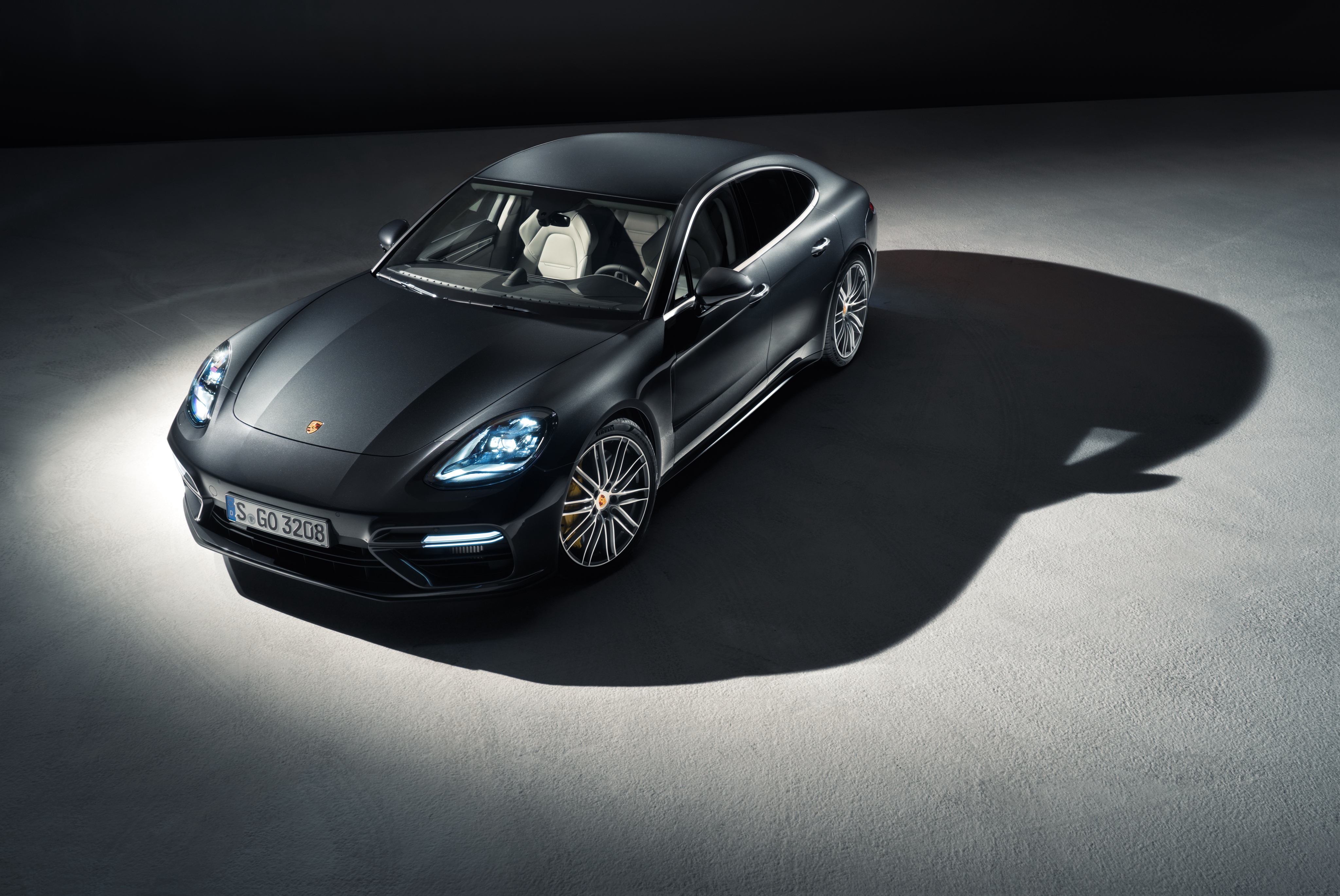Download mobile wallpaper Panamera, Shadow, Cars, Front View, Porsche for free.