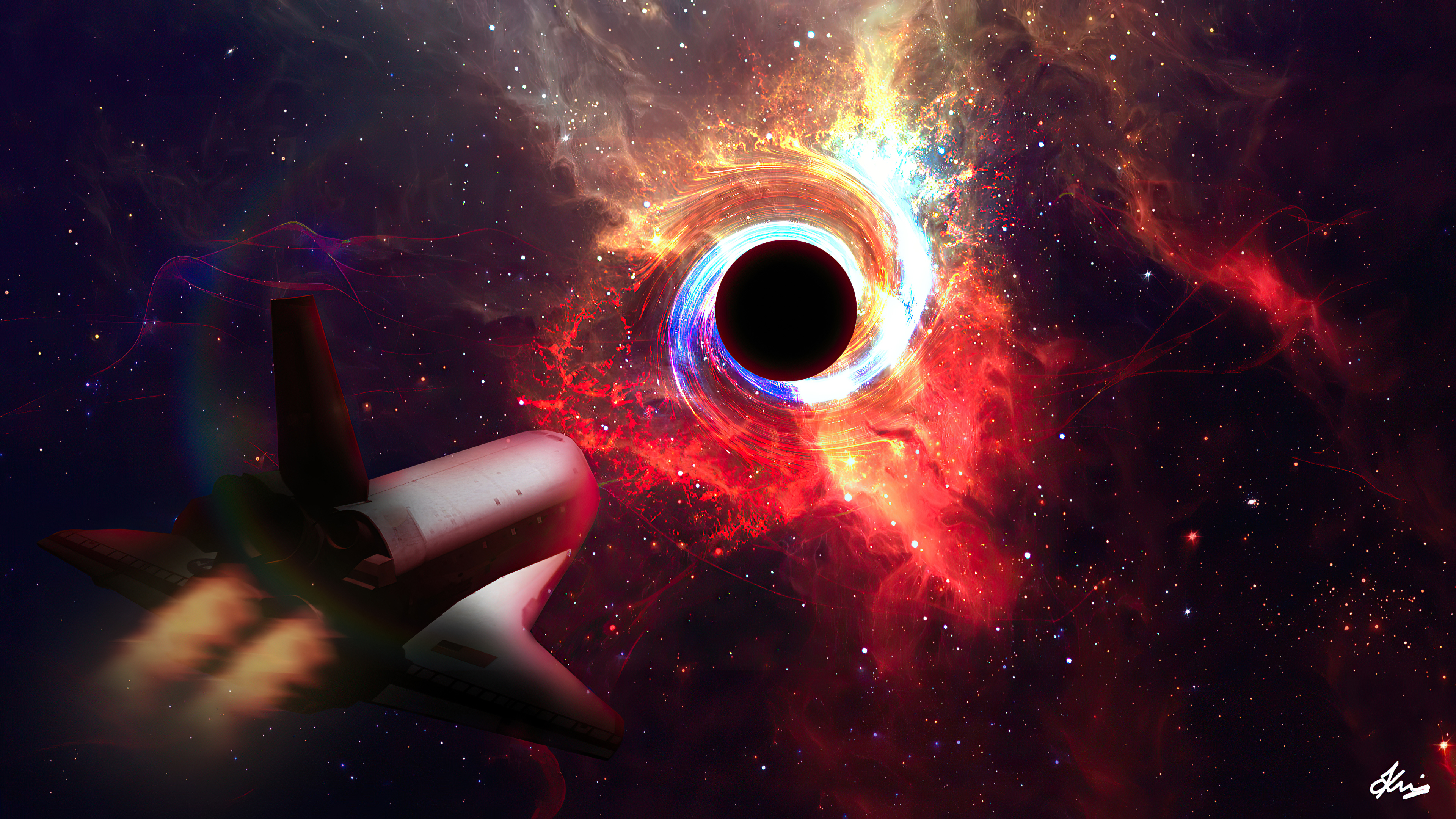 Космос чёрная дыра в 4к