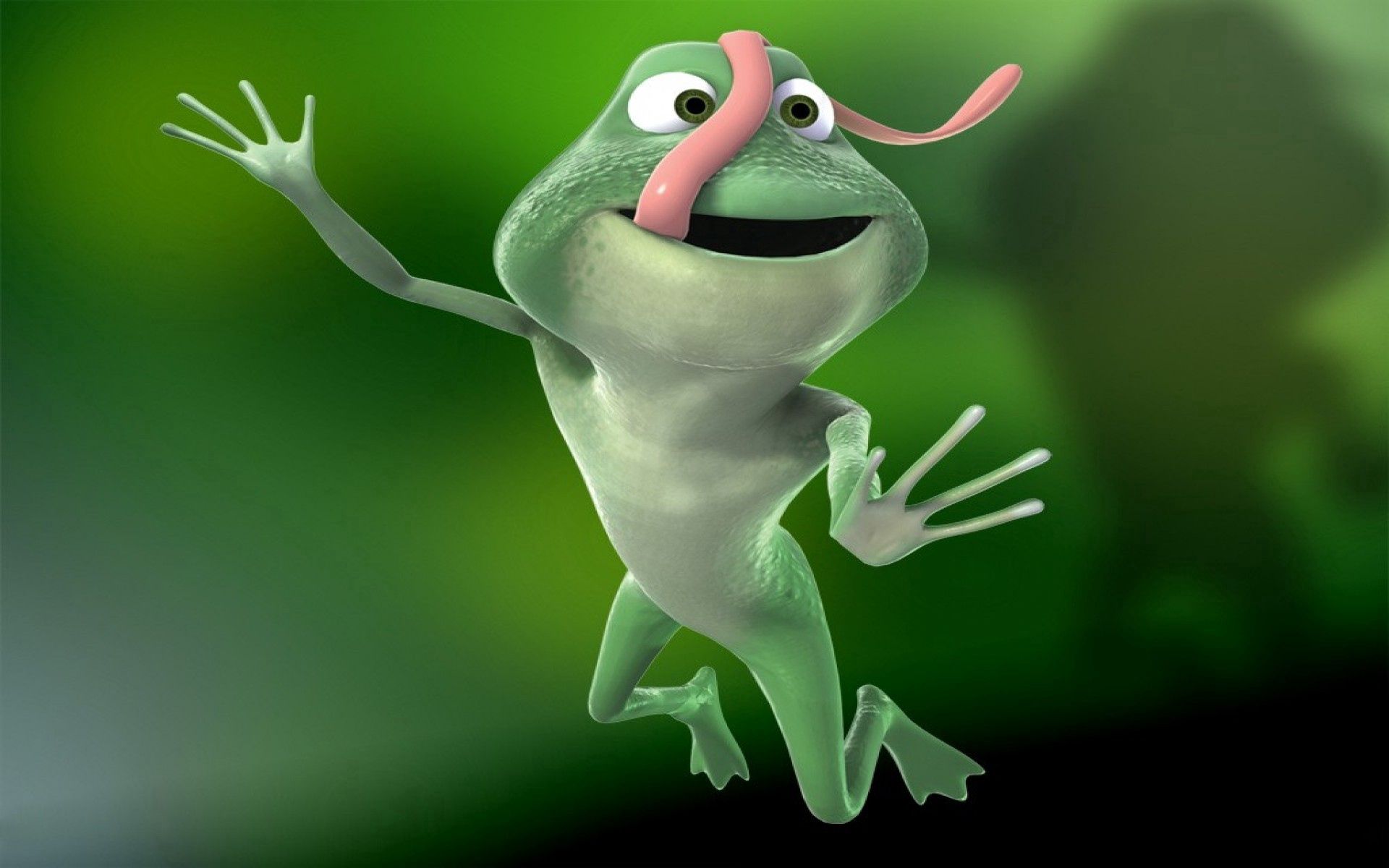 3d, green, pink, bounce, jump, language, tongue, long, frog