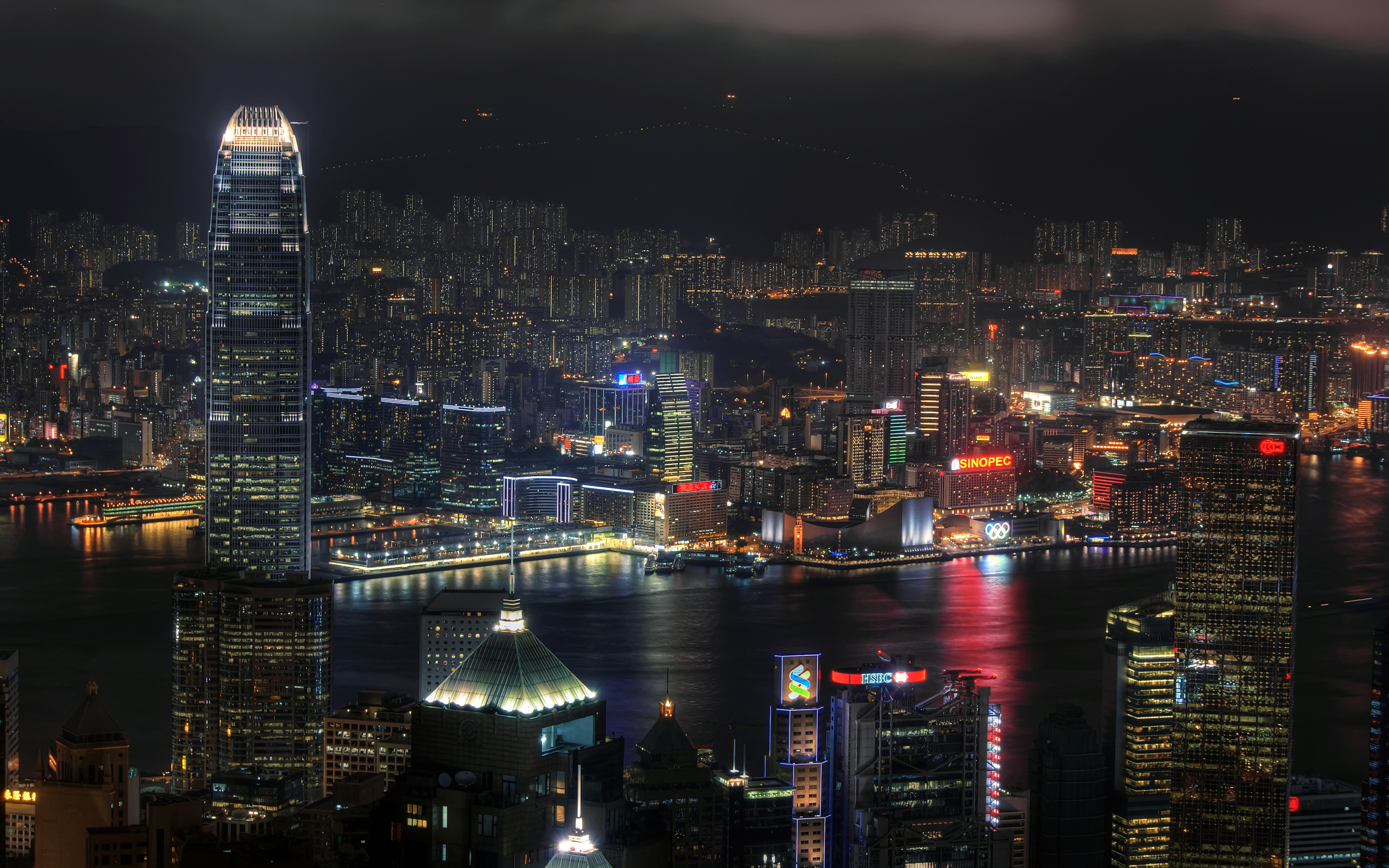 Гонконг ночной город
