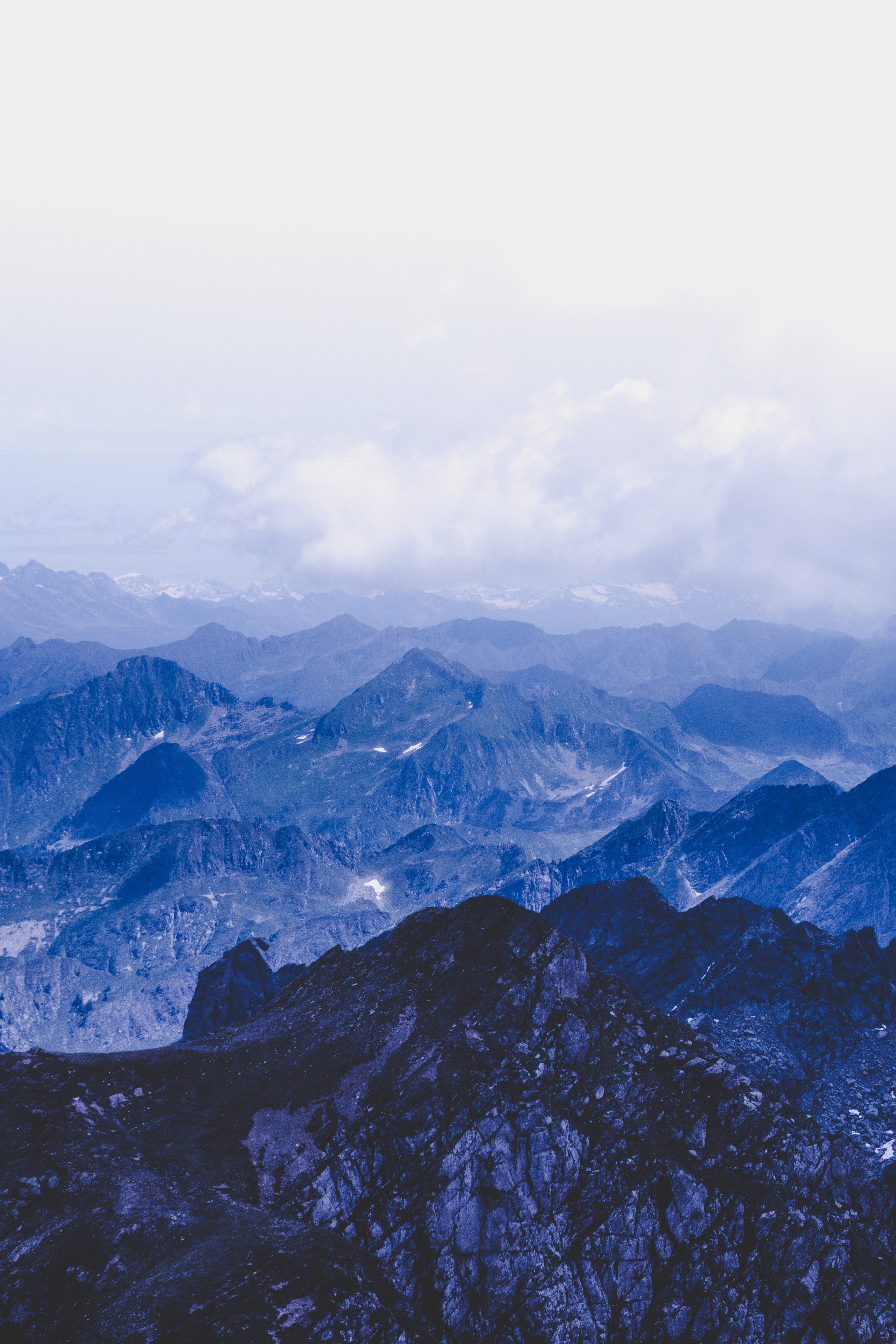 Free download wallpaper Nature, Mountains, Rocks, Fog, Clouds, Vertex, Top on your PC desktop