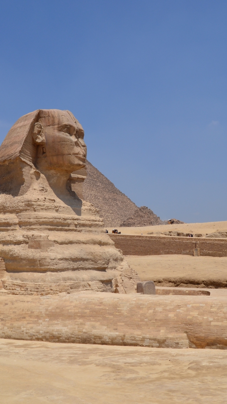 egypt, man made, sphinx, statue, limestone phone wallpaper