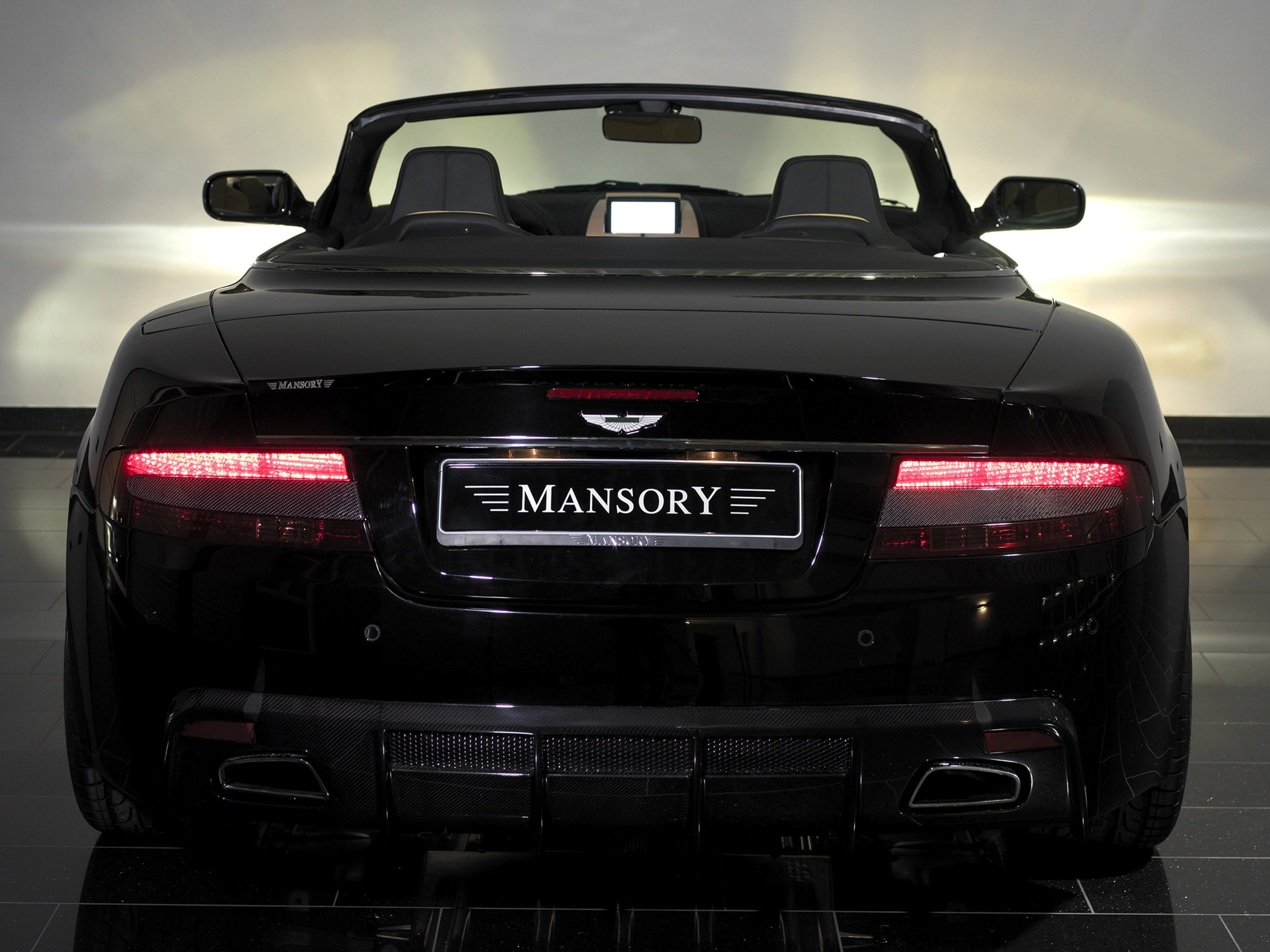 auto, aston martin, cars, black, back view, rear view, style, 2008, db9, mansory