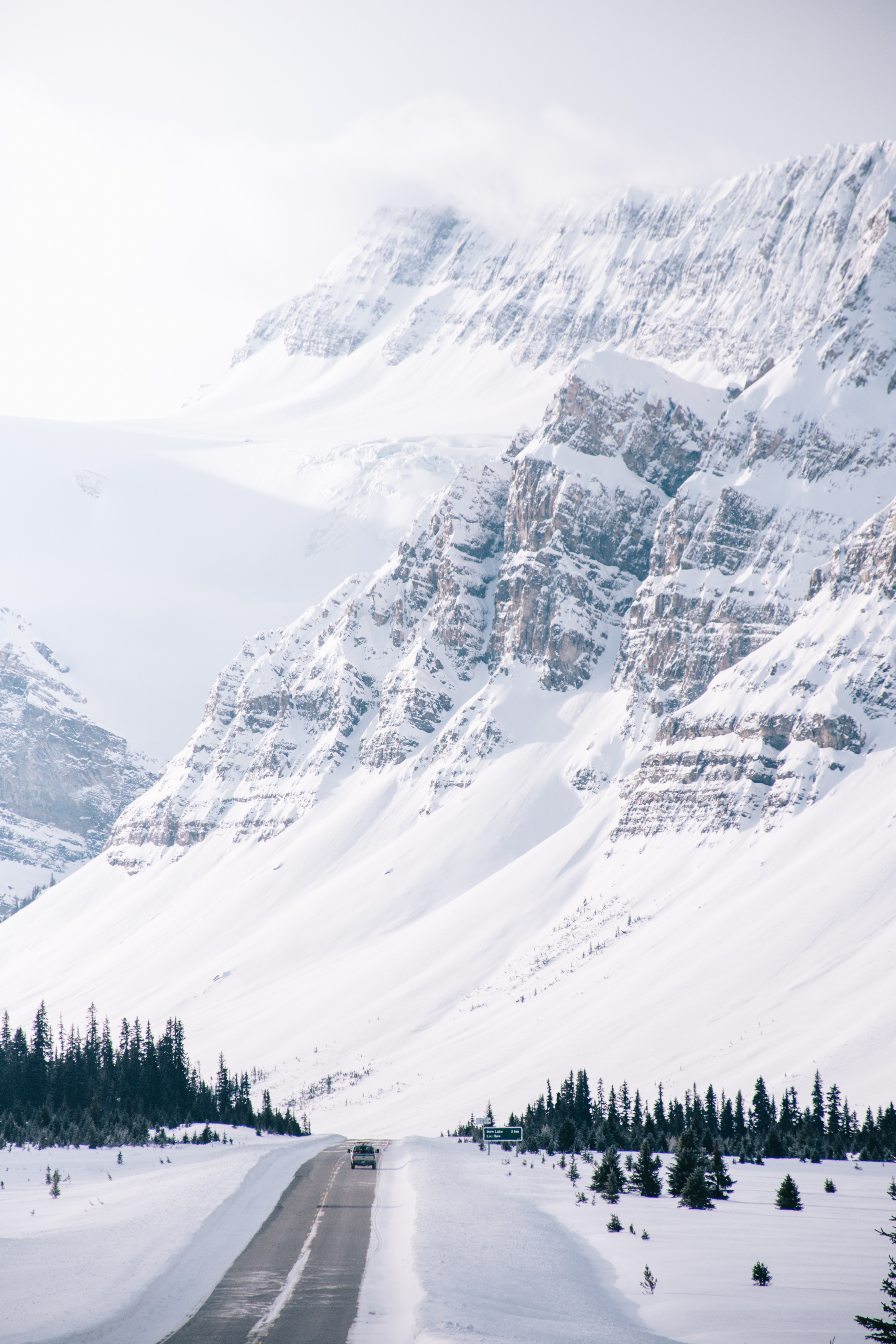 155625 Hintergrundbild herunterladen winter, natur, schnee, berg, straße, steigung - Bildschirmschoner und Bilder kostenlos