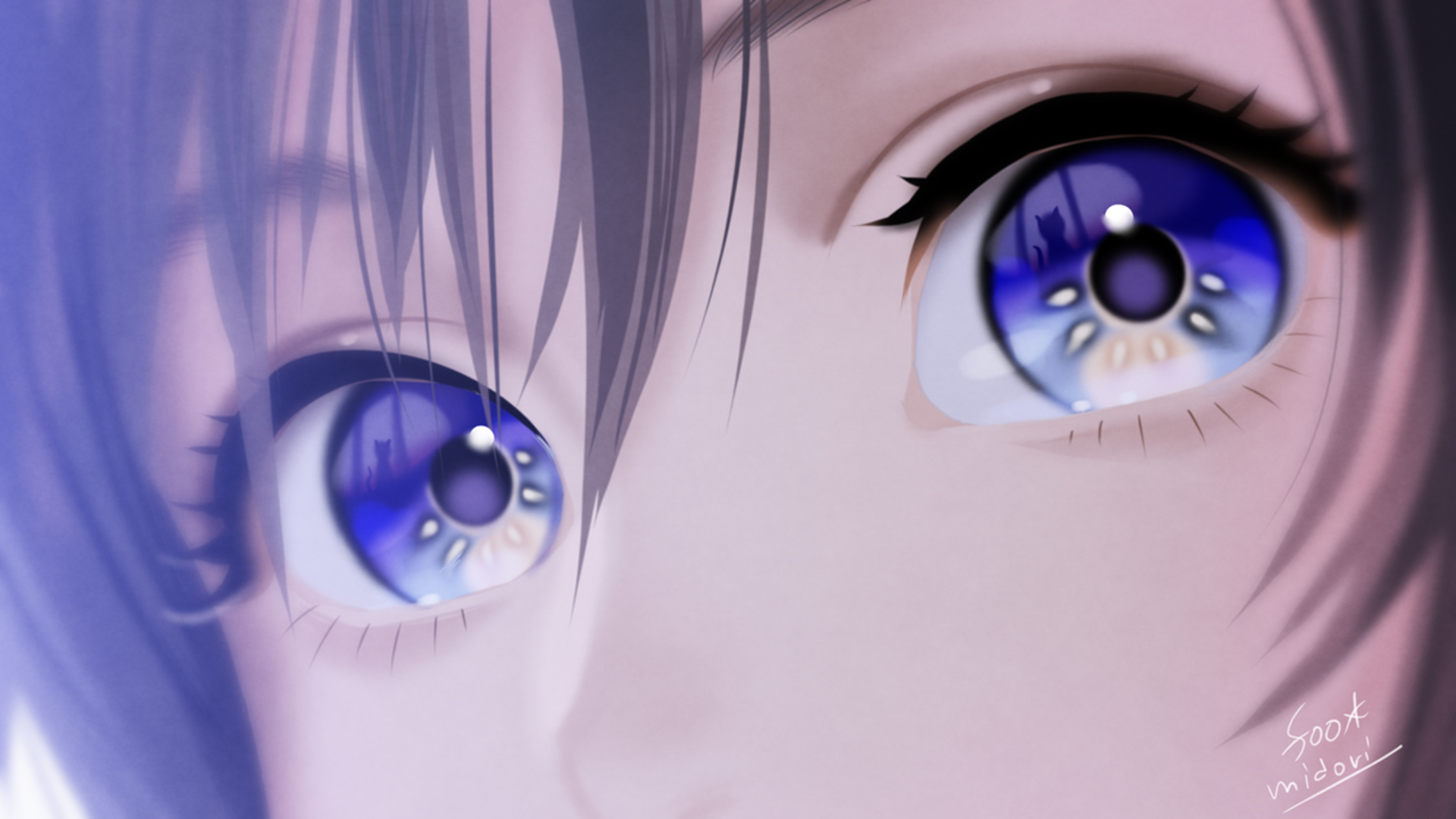 blue eyes face women red eyes anime heterochromia fence selective  coloring  1280x800 Wallpaper  wallhavencc
