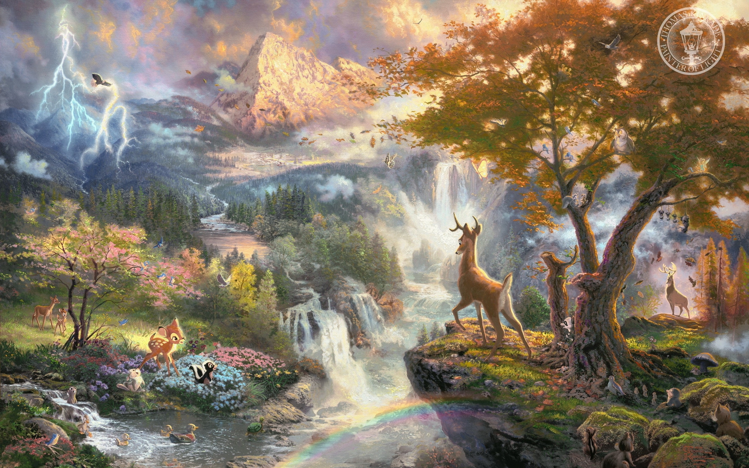 PCデスクトップに風景, 木, 動物, 滝, 鹿, 写真画像を無料でダウンロード