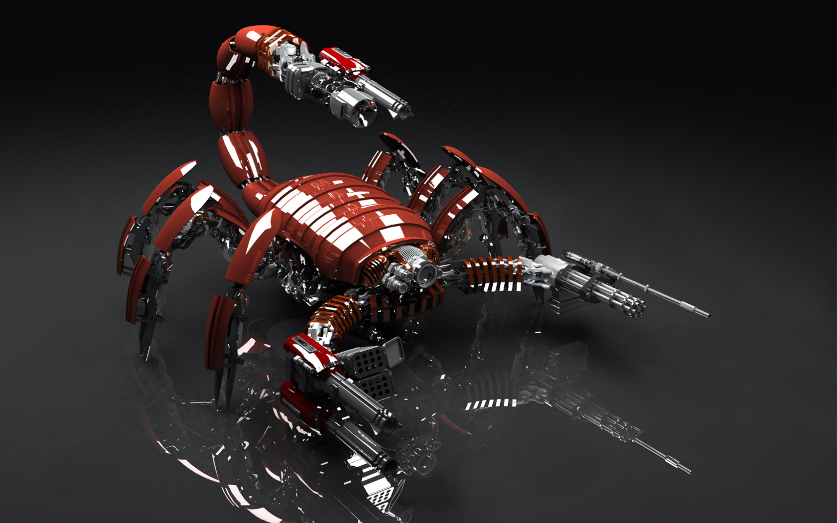 scorpion, machine, animal, artistic, gun 32K