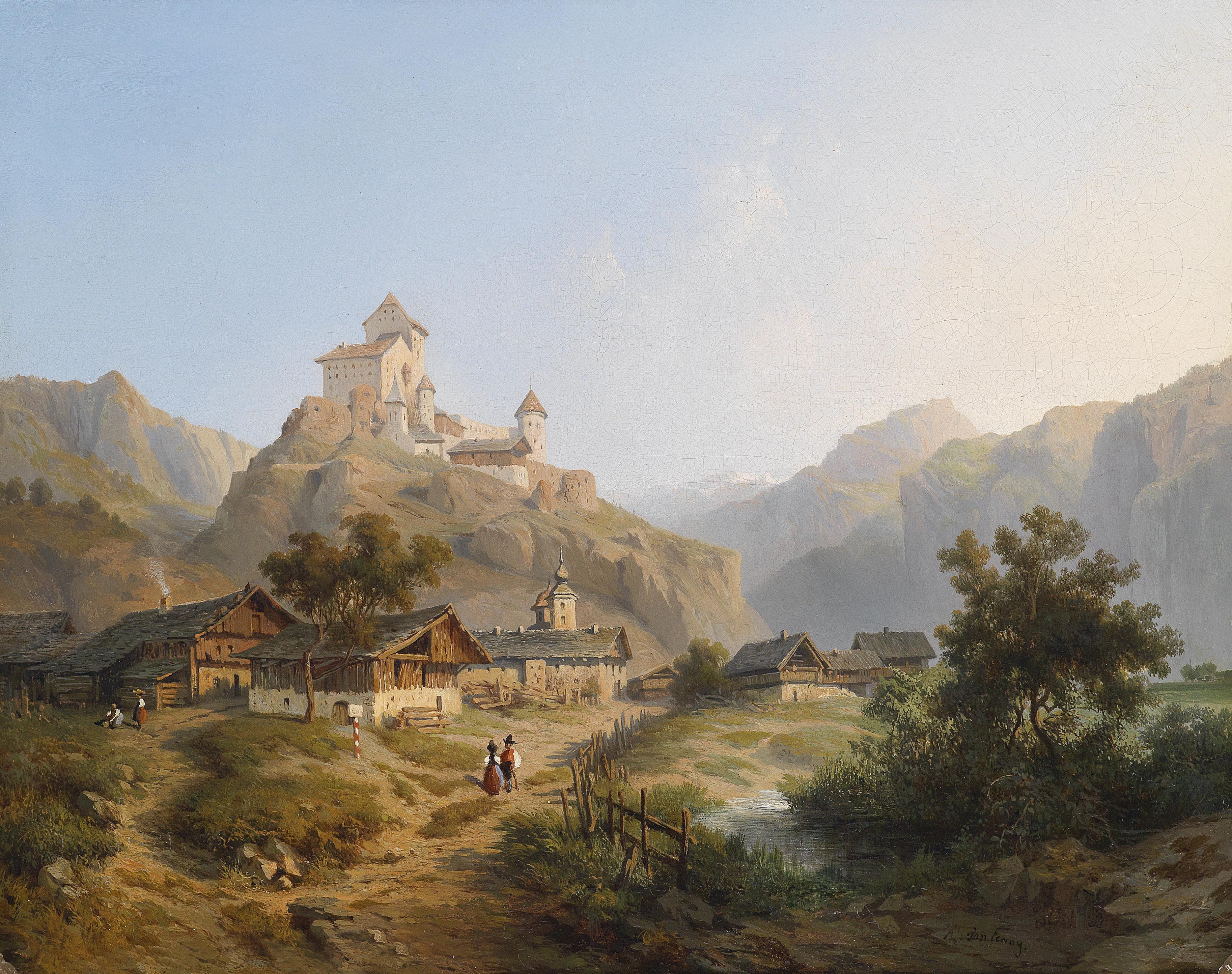 Итальянская деревня 19 век картина живопись